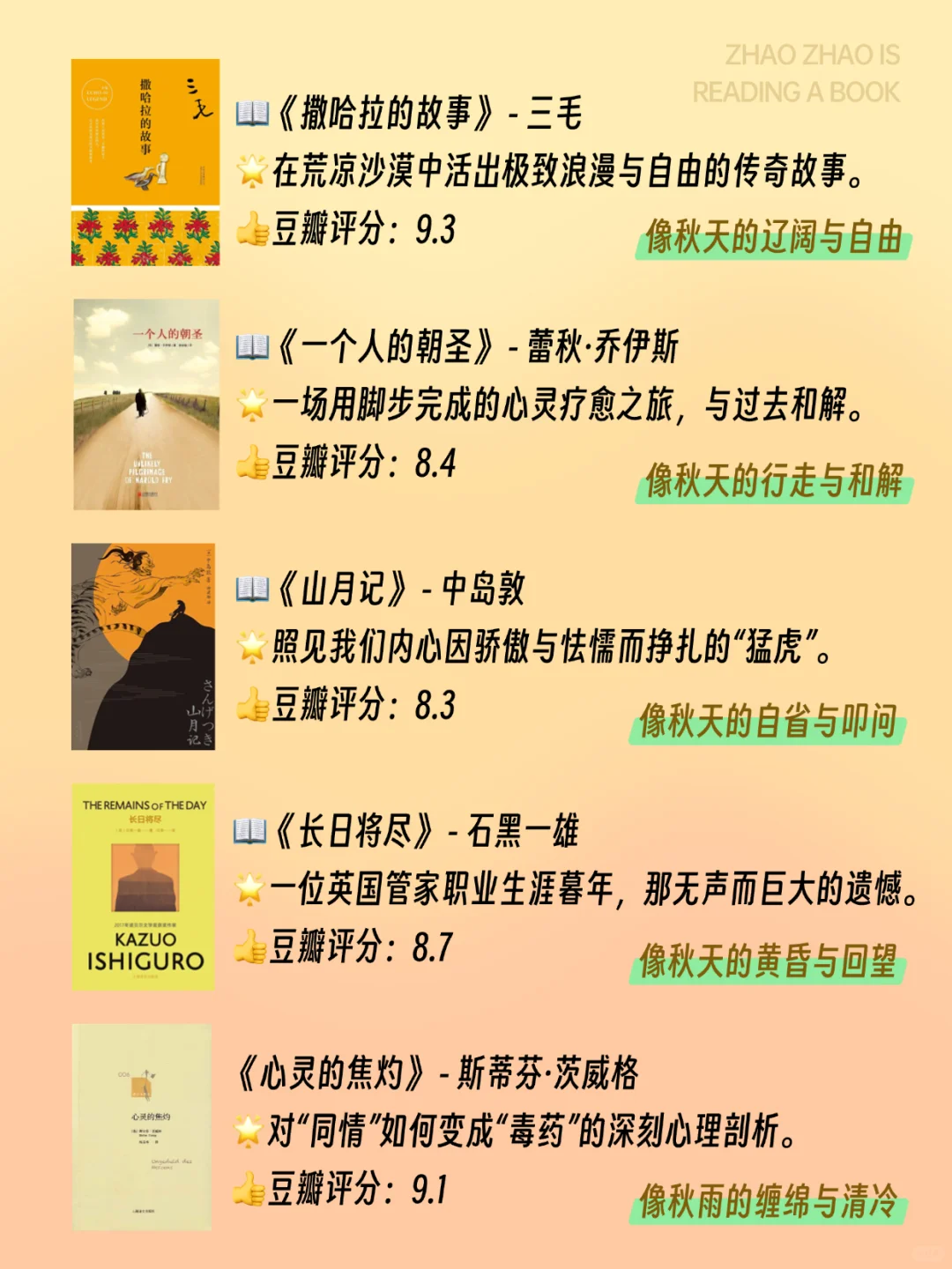 这份秋日氛围感书单，配得上秋天的深度🍁