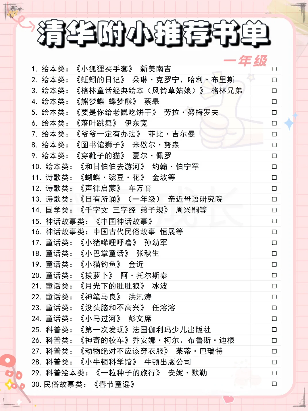 25年清华附小推荐必读书单！