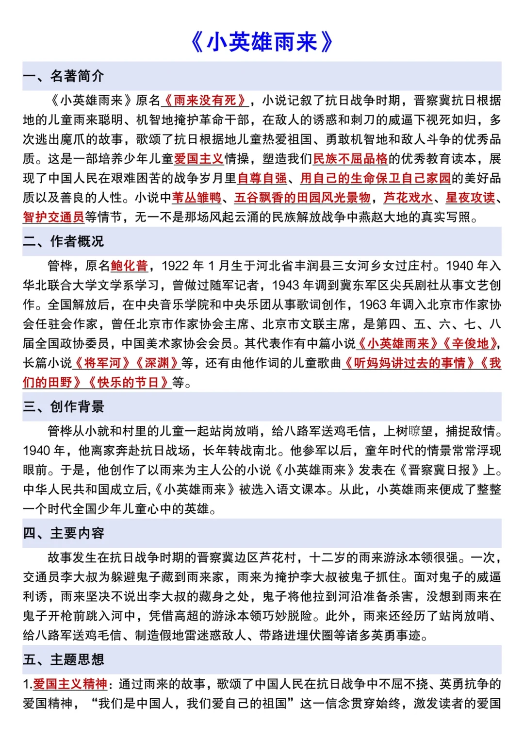 抓紧背❗️六上语文《快乐读书吧》考点总结