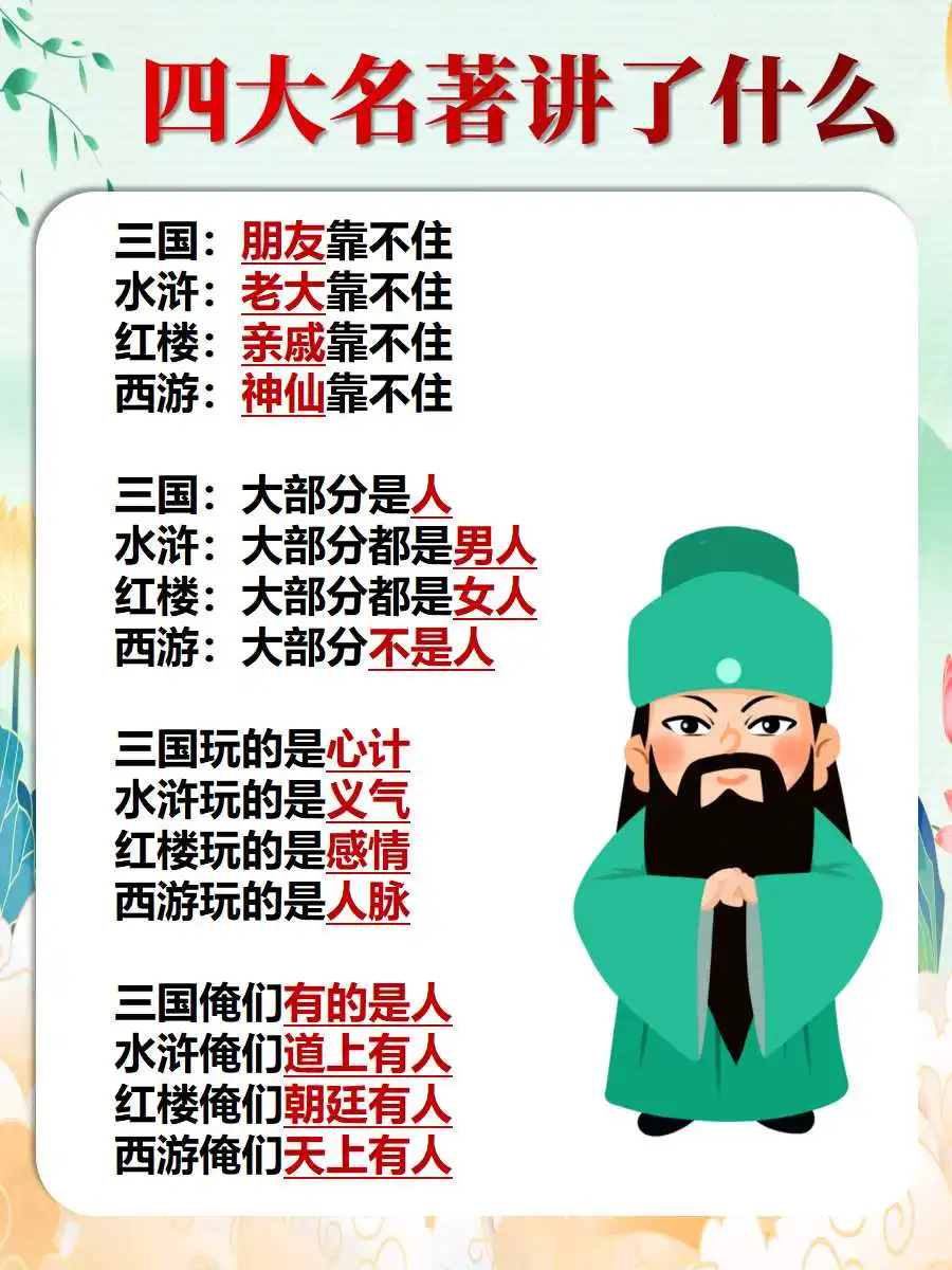 四大名著到底讲了什么？我好像悟了