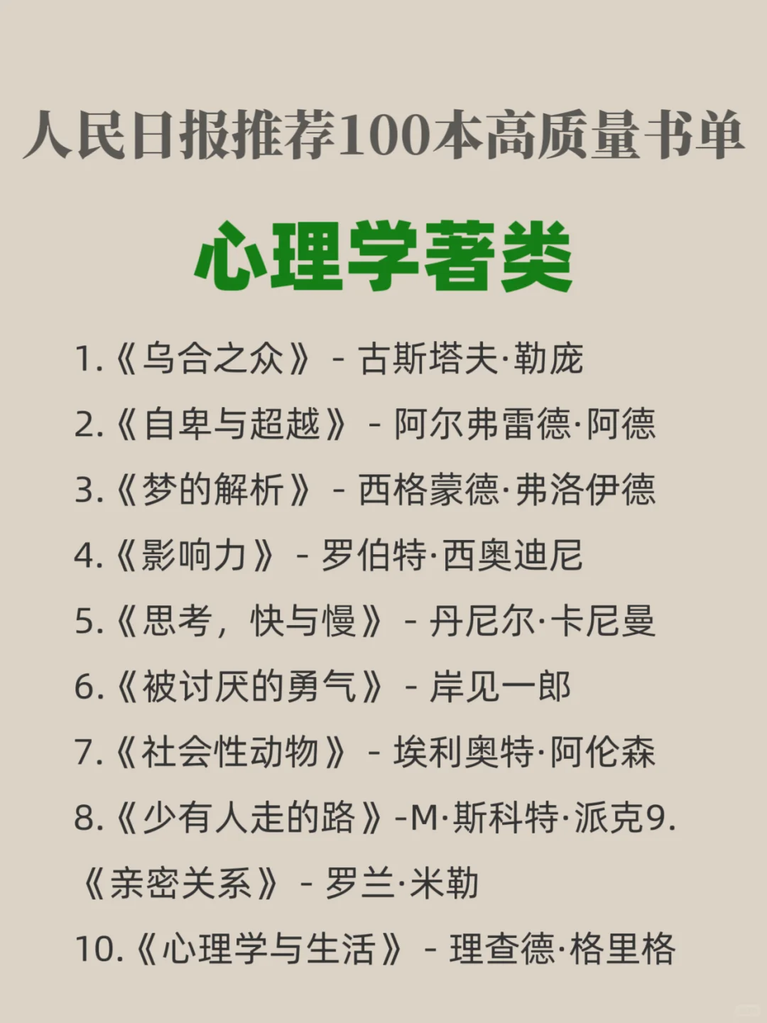 人民日报推荐100本高质量豆瓣高分好书