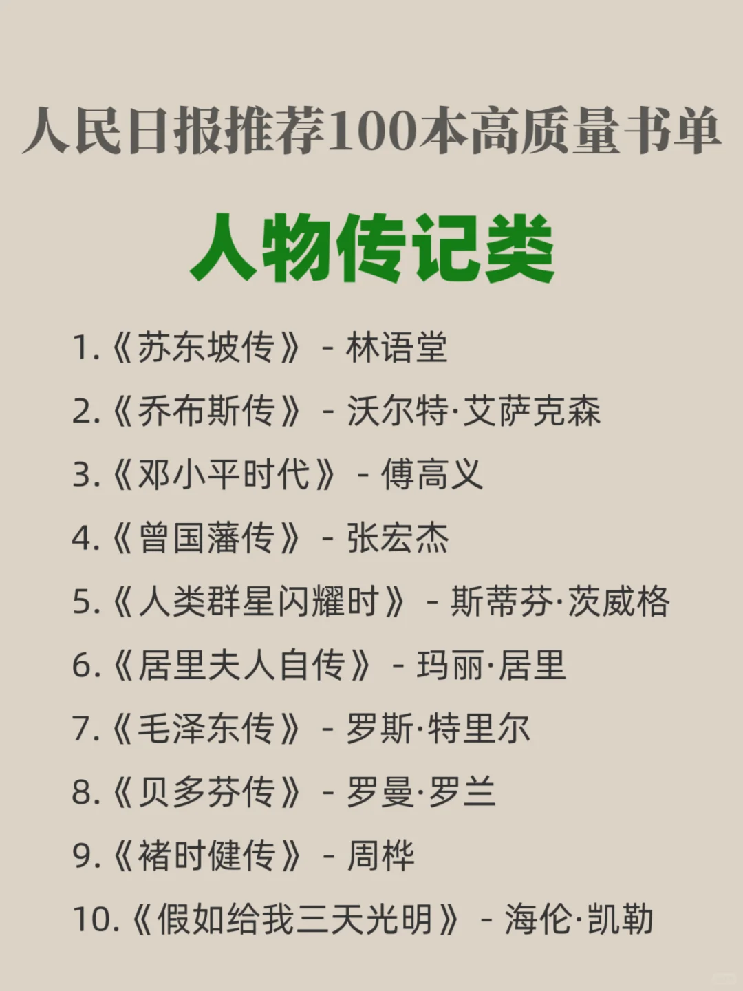 人民日报推荐100本高质量豆瓣高分好书