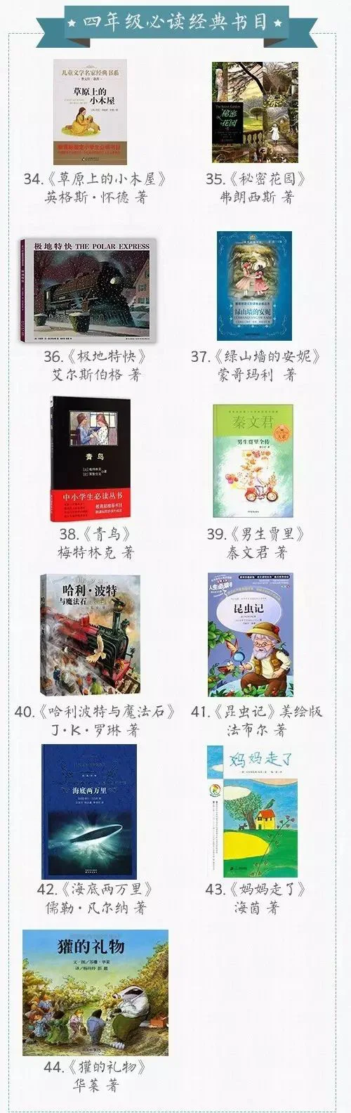 官方推荐小学生阅读书单（自存）