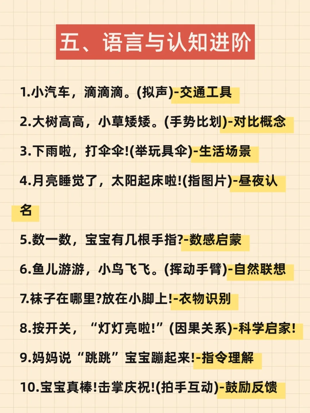 宝宝1岁后，要经常对他说的50句话！