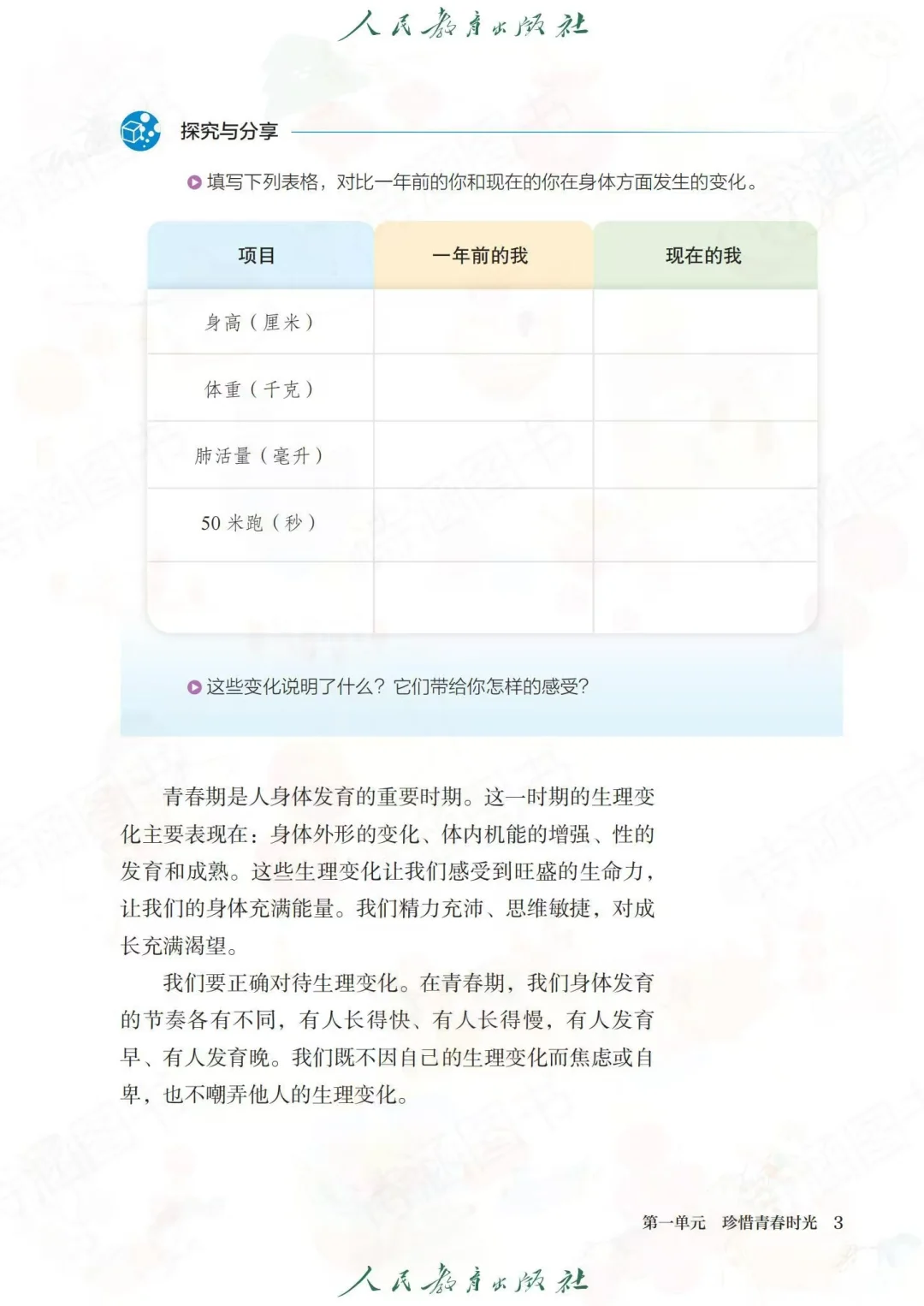 2025春新人教版七年级下册道德与法治电子书