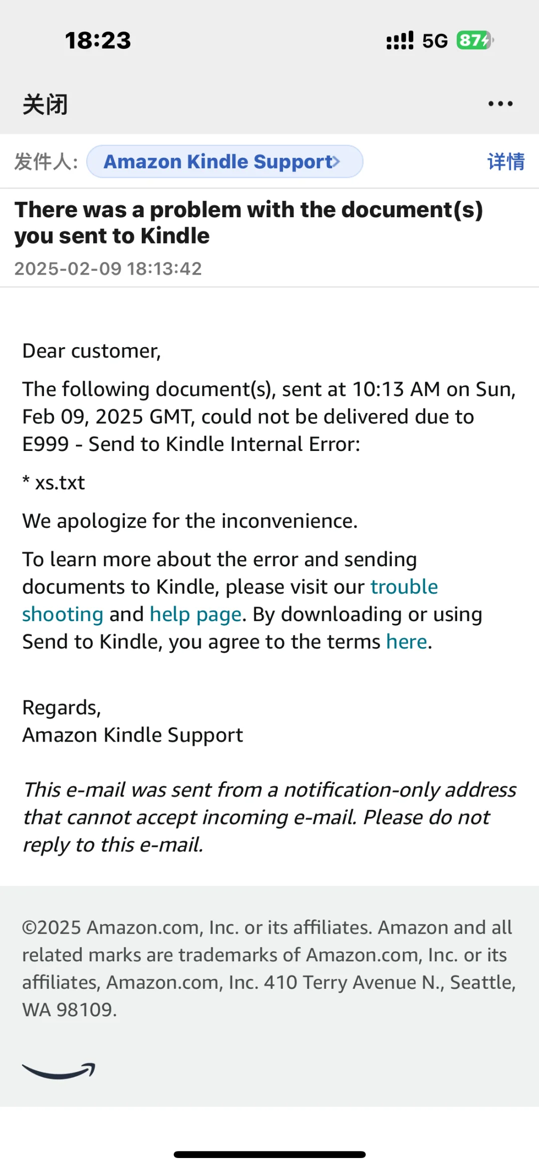 Kindle传书失败解决分享（含手机转格式网址