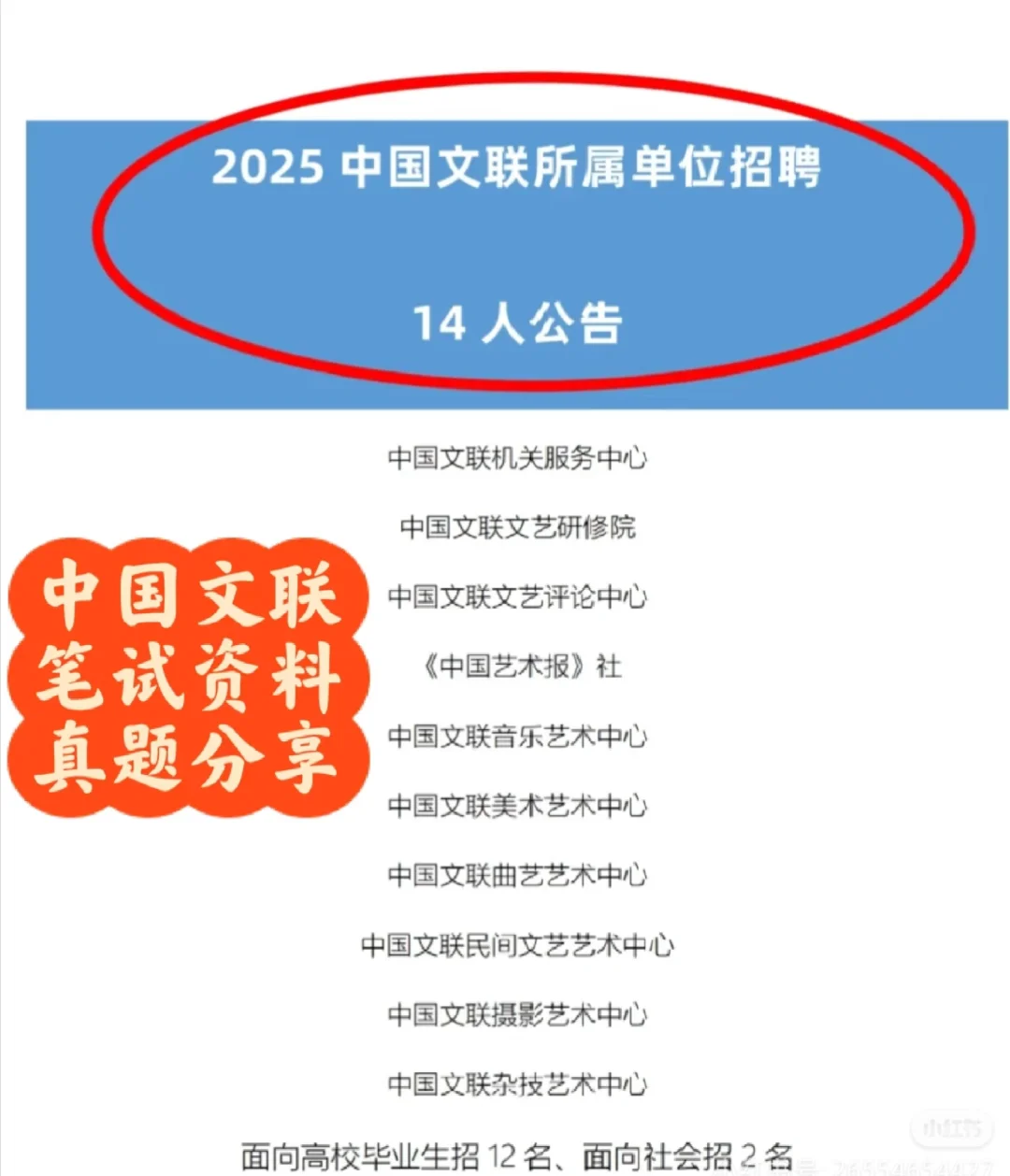2025中国文联所属单位招聘笔试历年真题分享