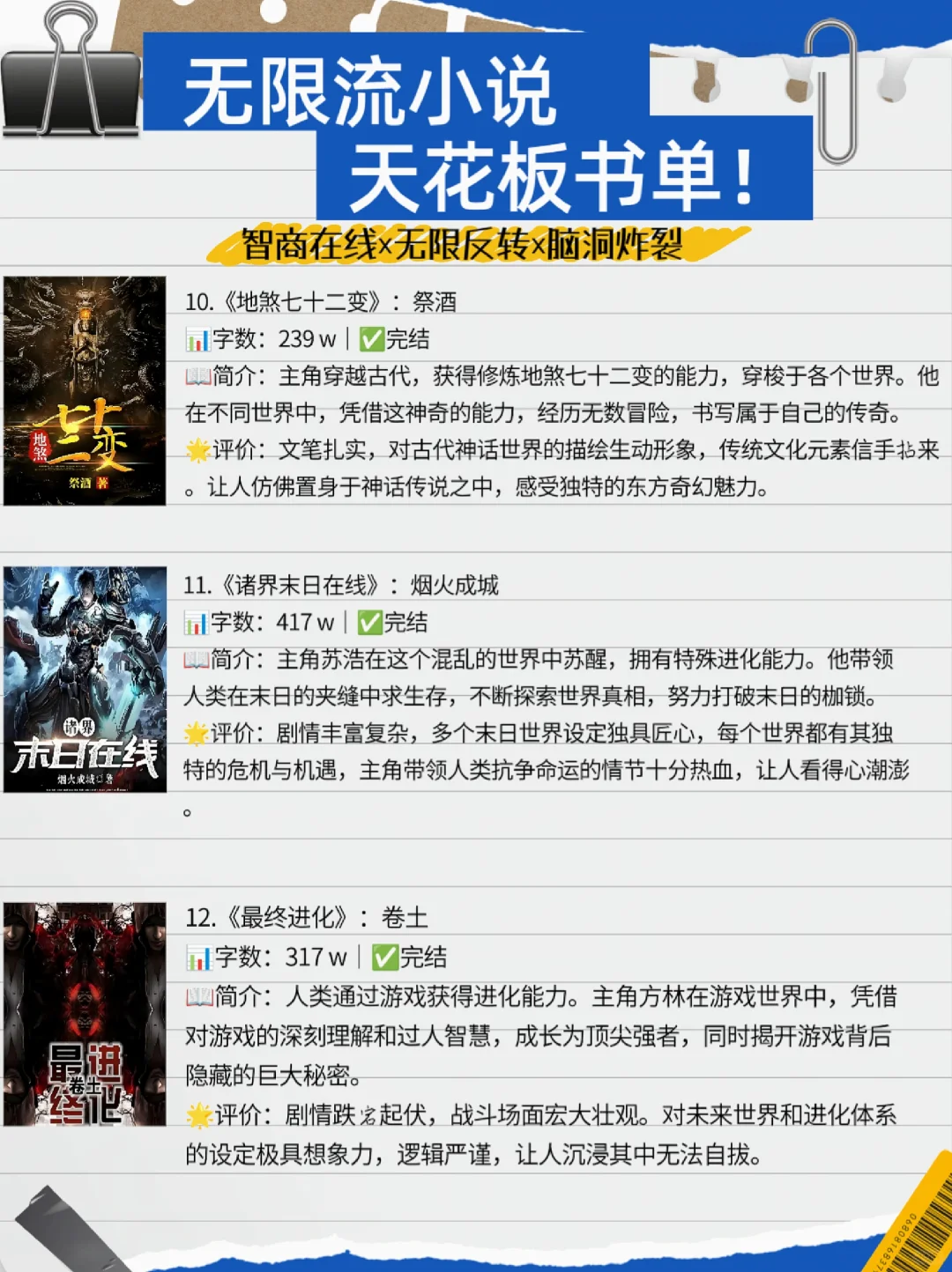 18本无限流小说天选书单❗你看过几本？