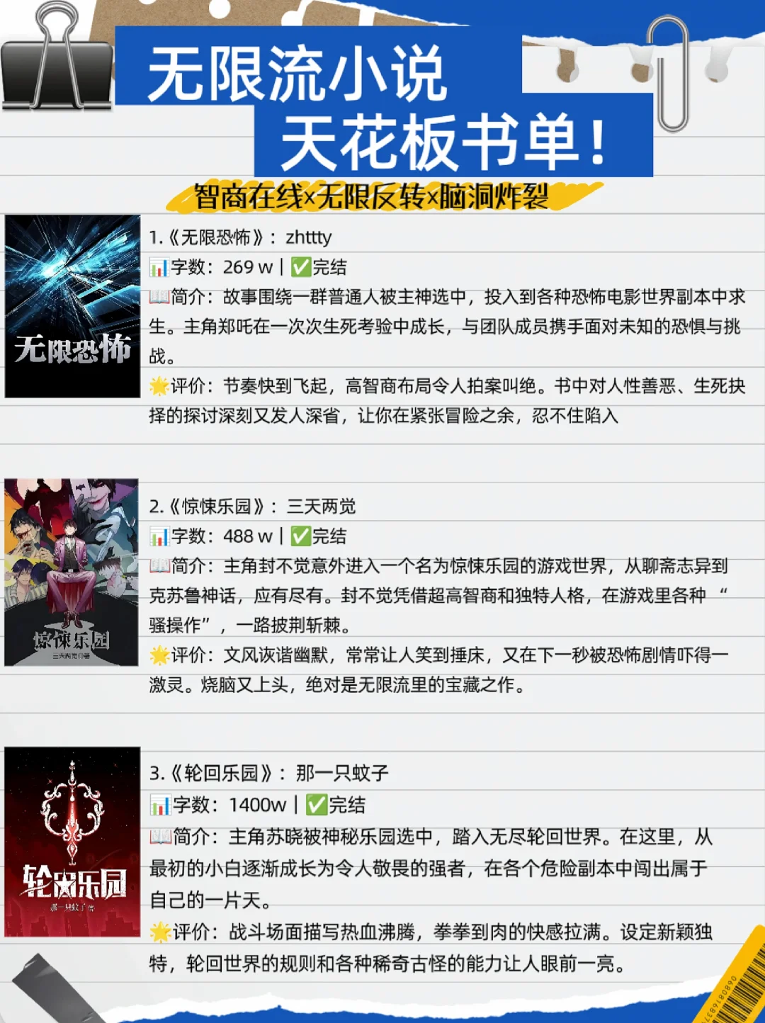 18本无限流小说天选书单❗你看过几本？