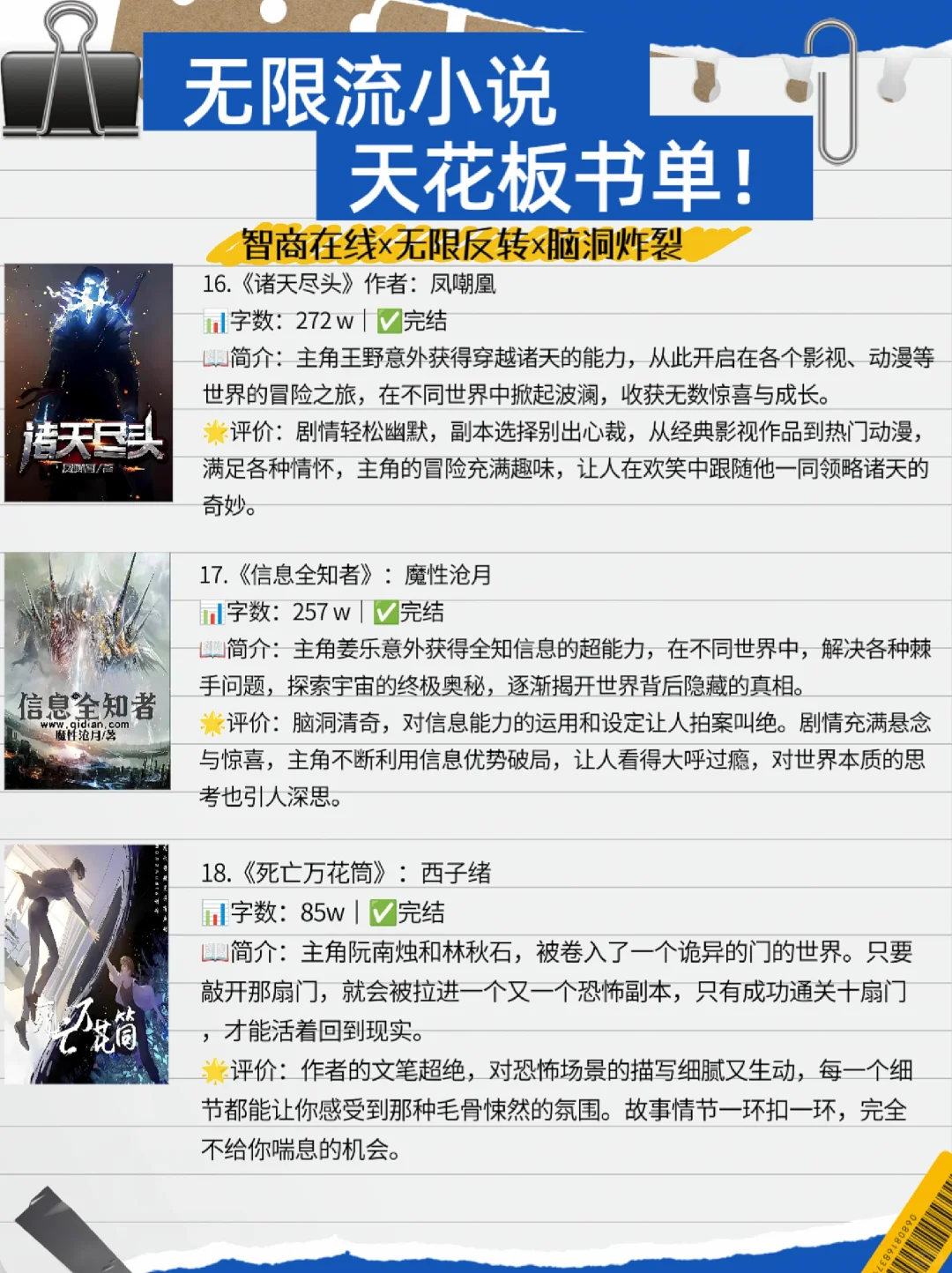 18本无限流小说天选书单❗你看过几本？