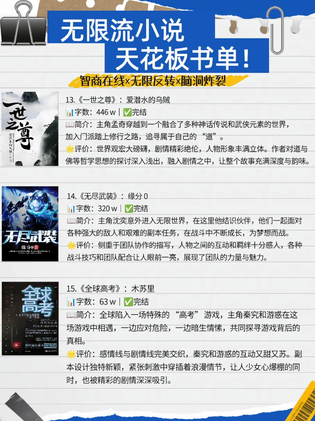 18本无限流小说天选书单❗你看过几本？