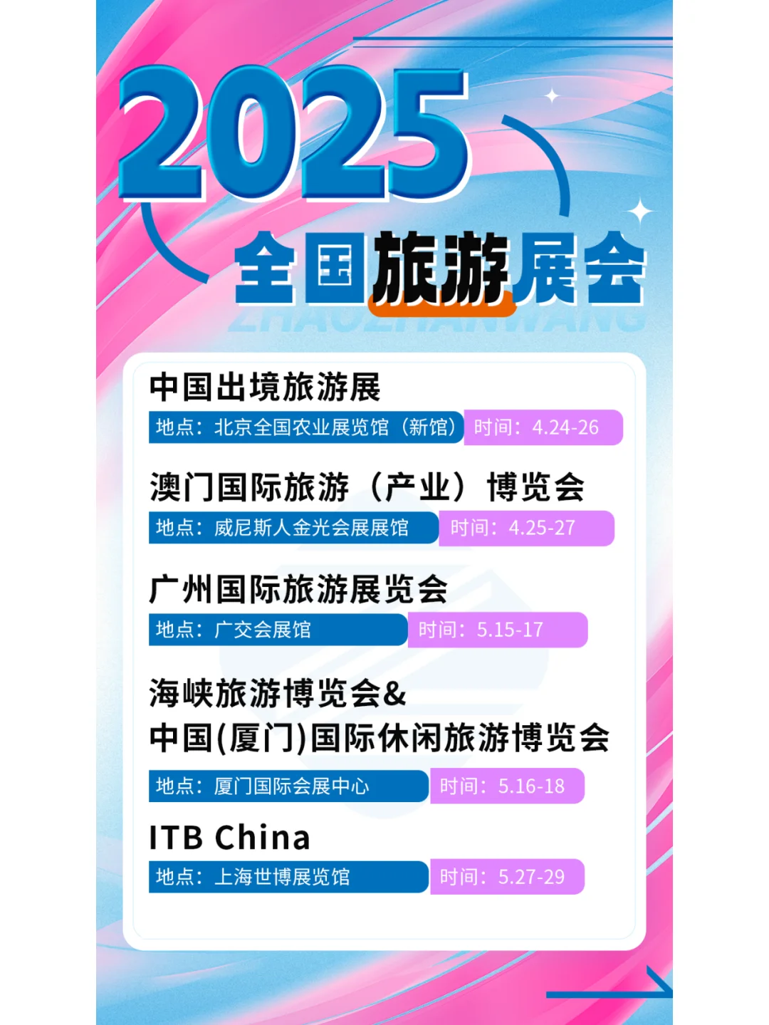 2025全国旅游展会有哪些？