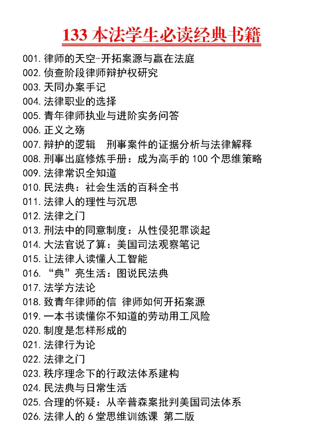 法学生必读|经典著作合集