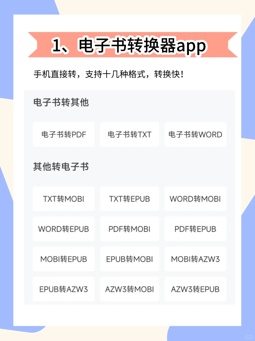 ⚡一分钟搞定电子书格式转换！