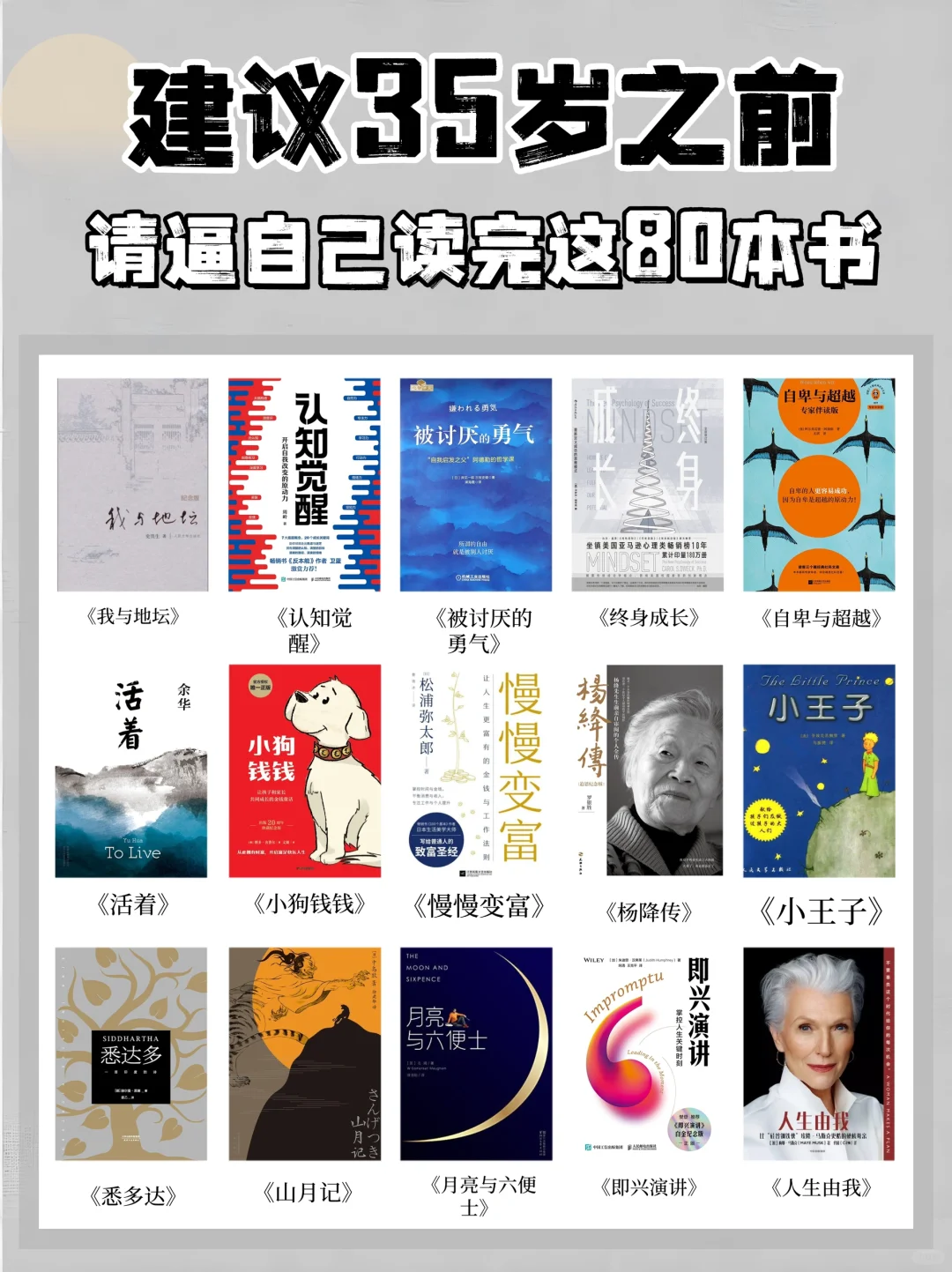 豆瓣高分书单，请在35岁之前读完这80本书