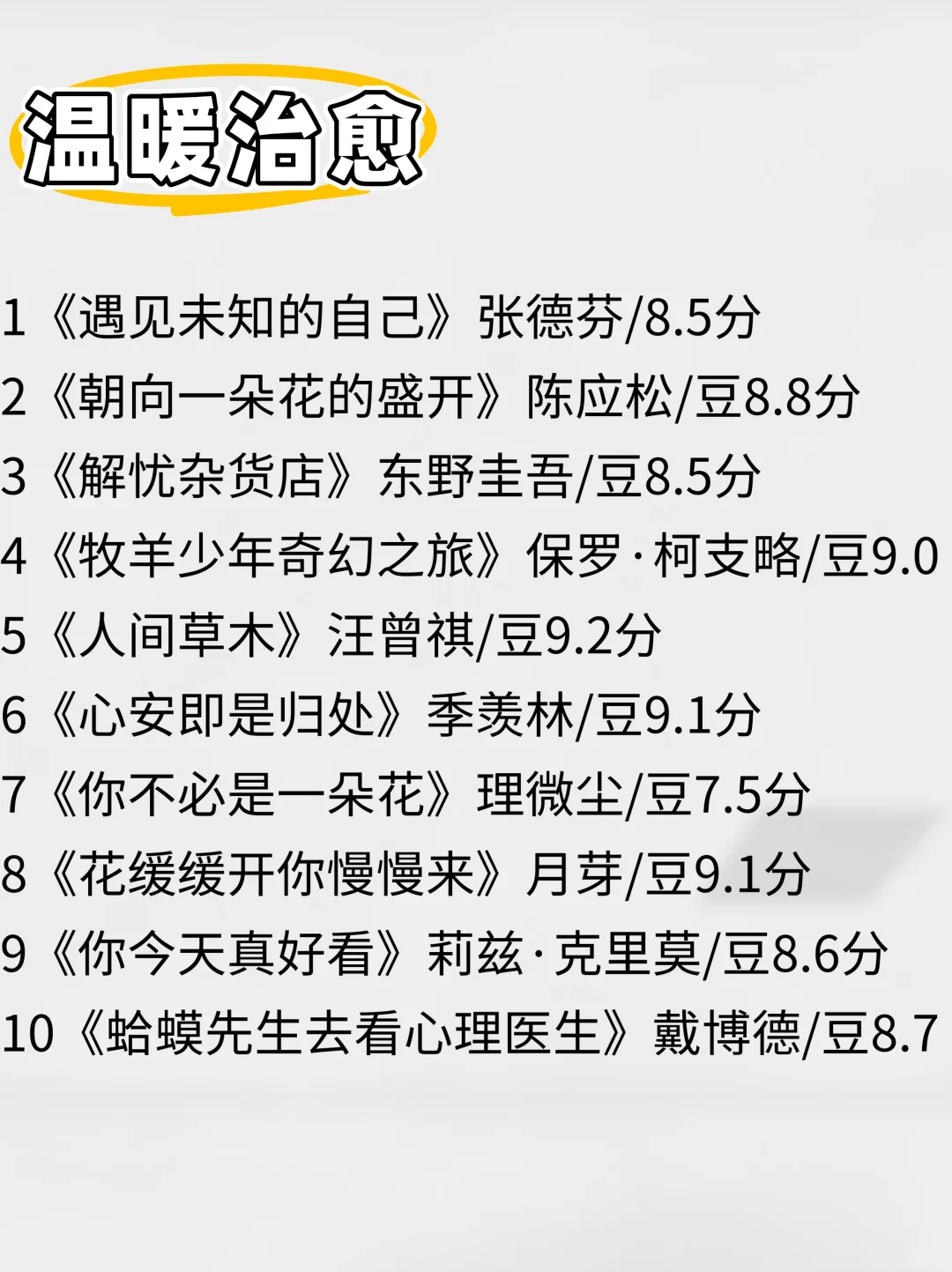 豆瓣高分书单，请在35岁之前读完这80本书