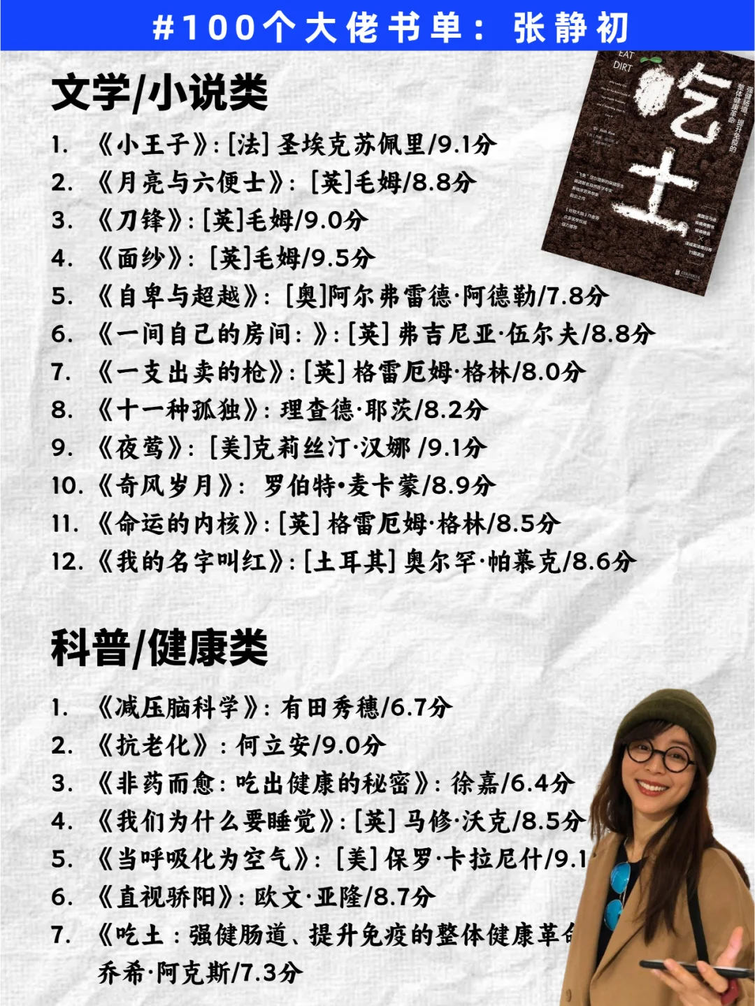 女生们请反复读张静初推荐的62本书！！！