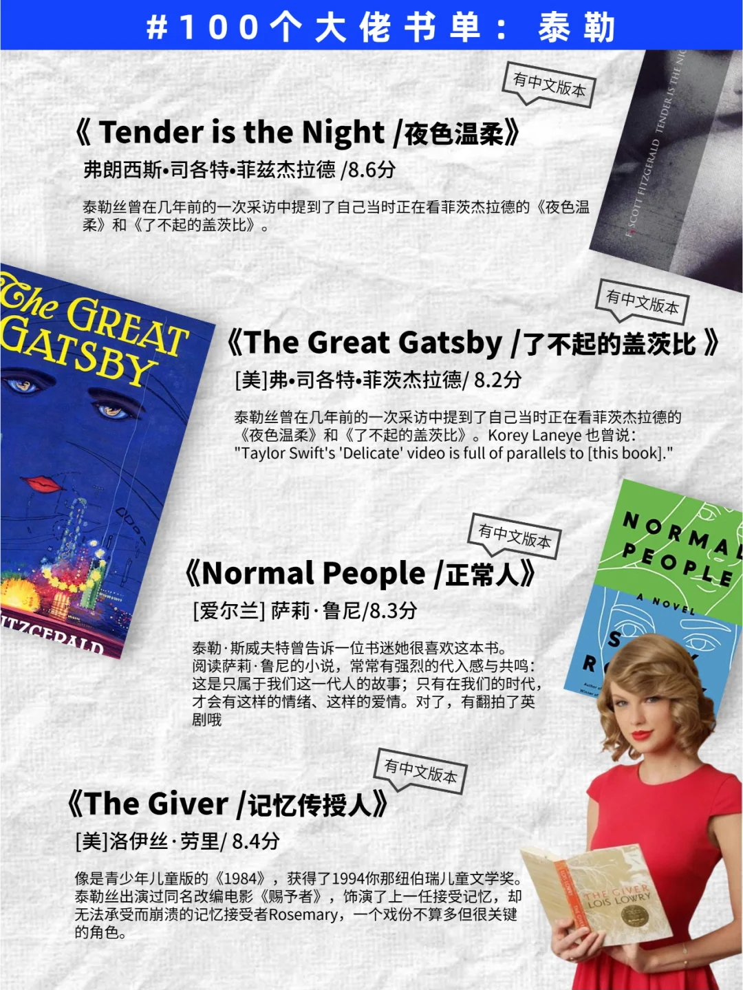 女生们请反复读霉霉分享的36本书！！！