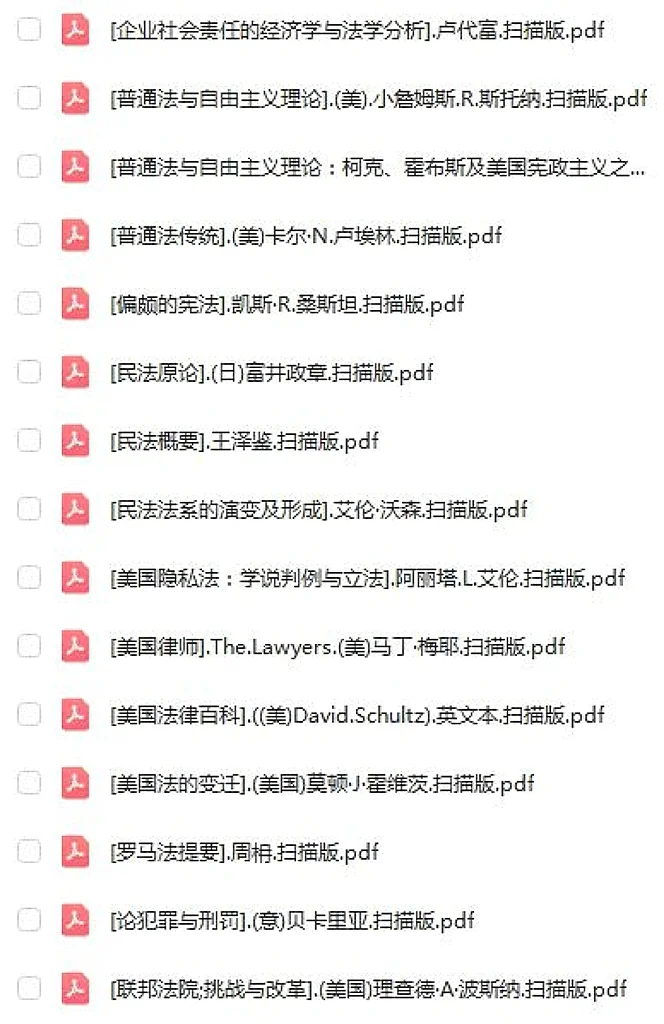 110部中外法学经典电子书，培养法学思维