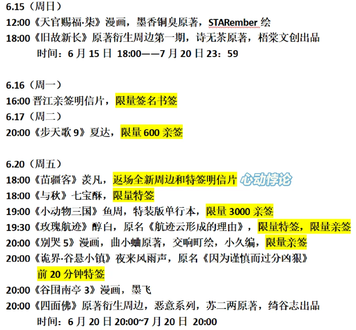 6月第3周新书预售汇总