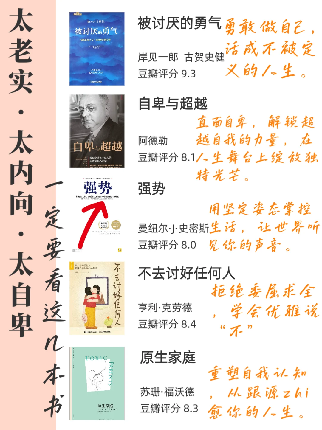 太老实、太内向、太自卑？这几本书必读🔥