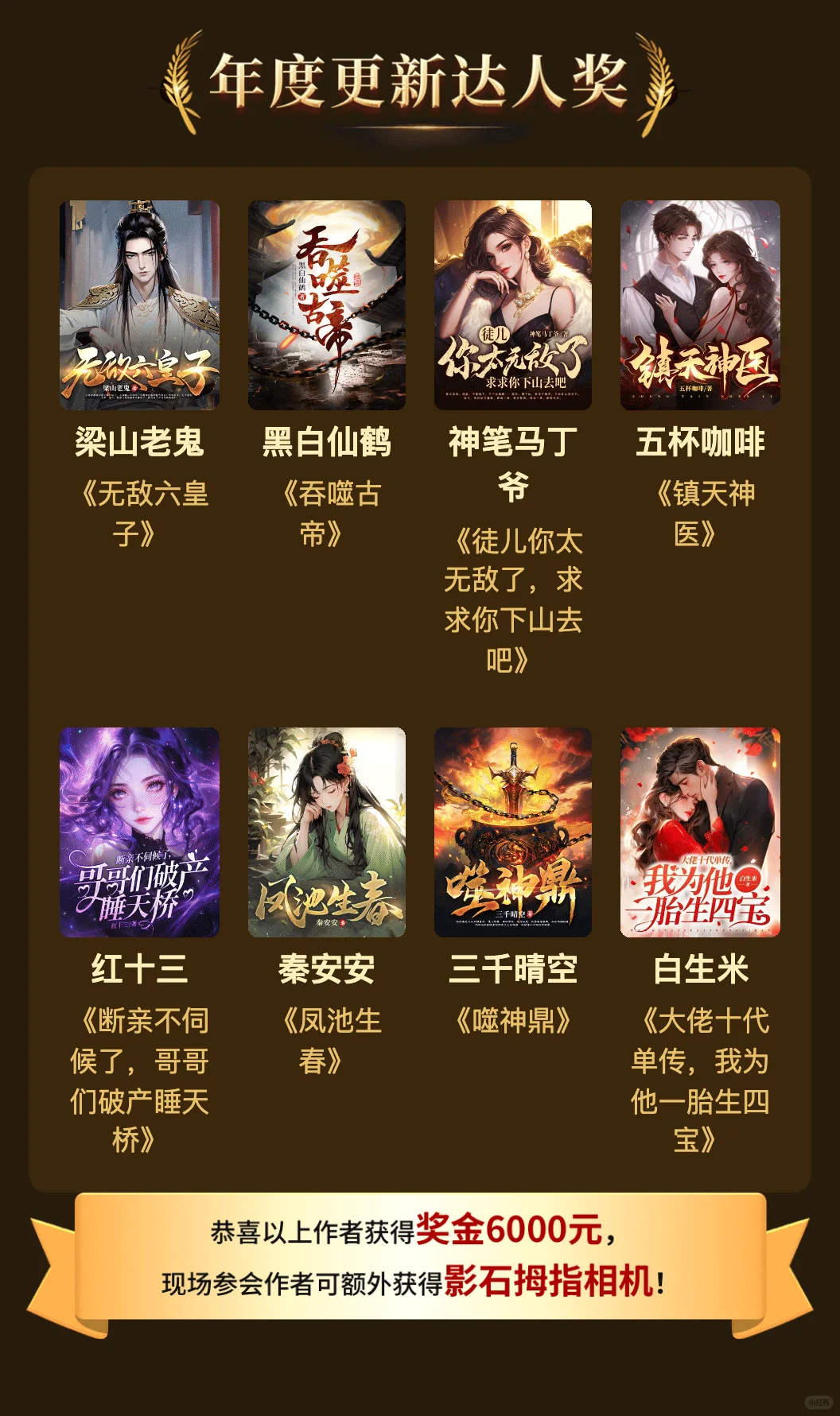 2025第七届七猫中文网作者大会获奖名单公布