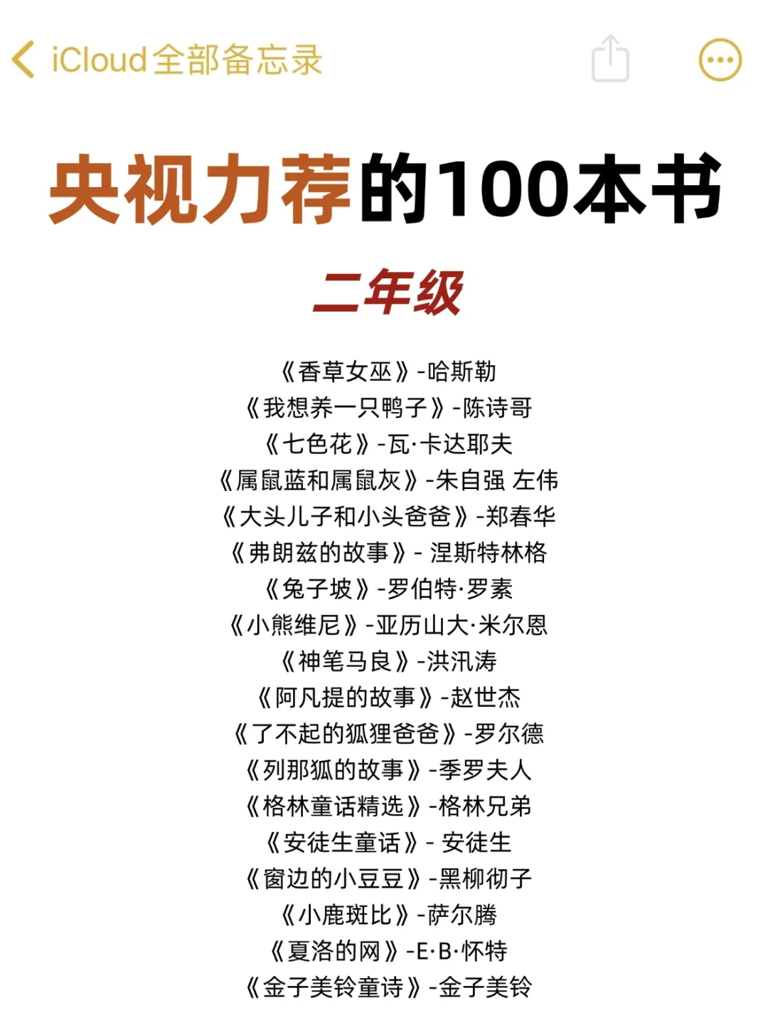 央视力荐的100本书，小学生认真看完！