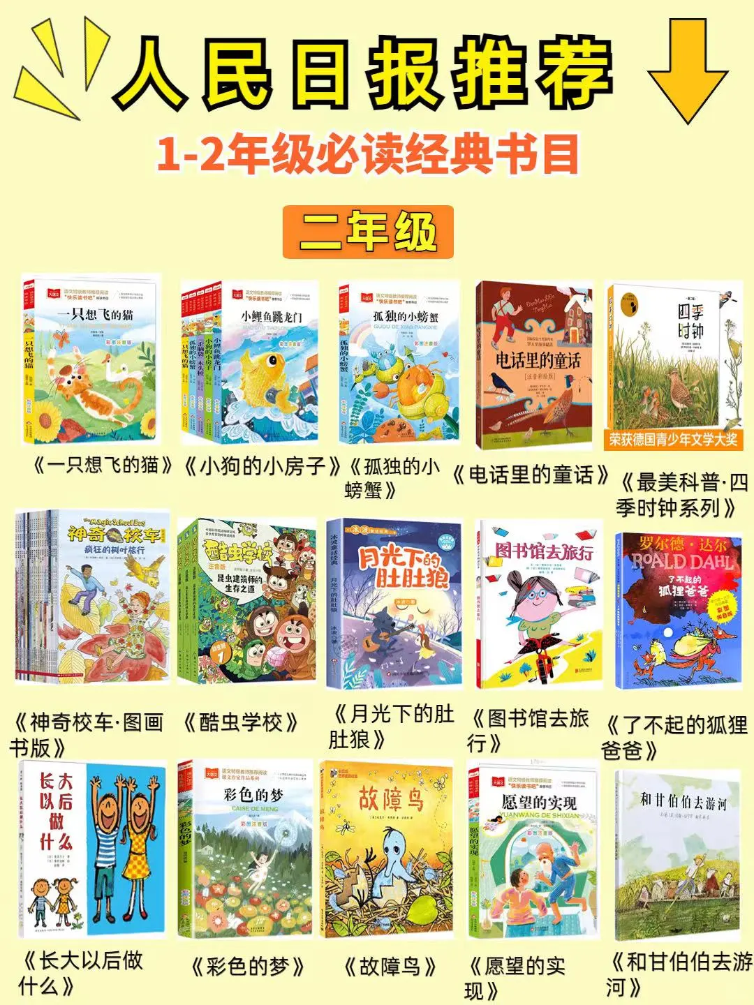 人民日报推荐🔥一二年级必读书单 本本经典
