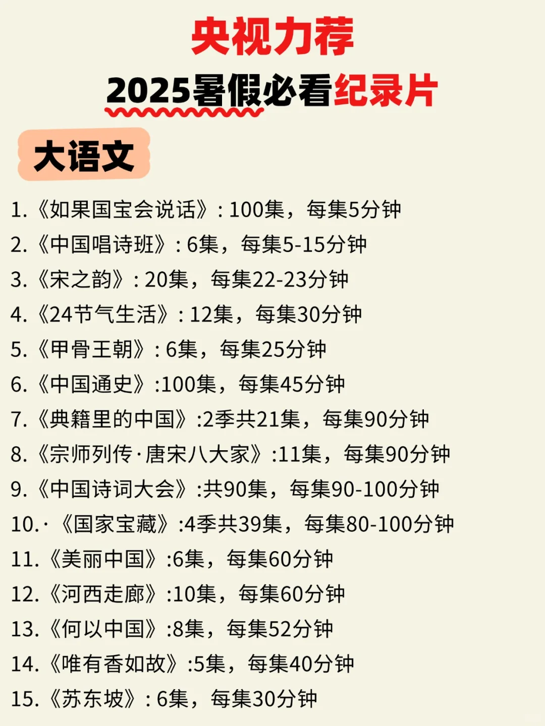 央视力荐！100部娃必看高分纪录片＋电影