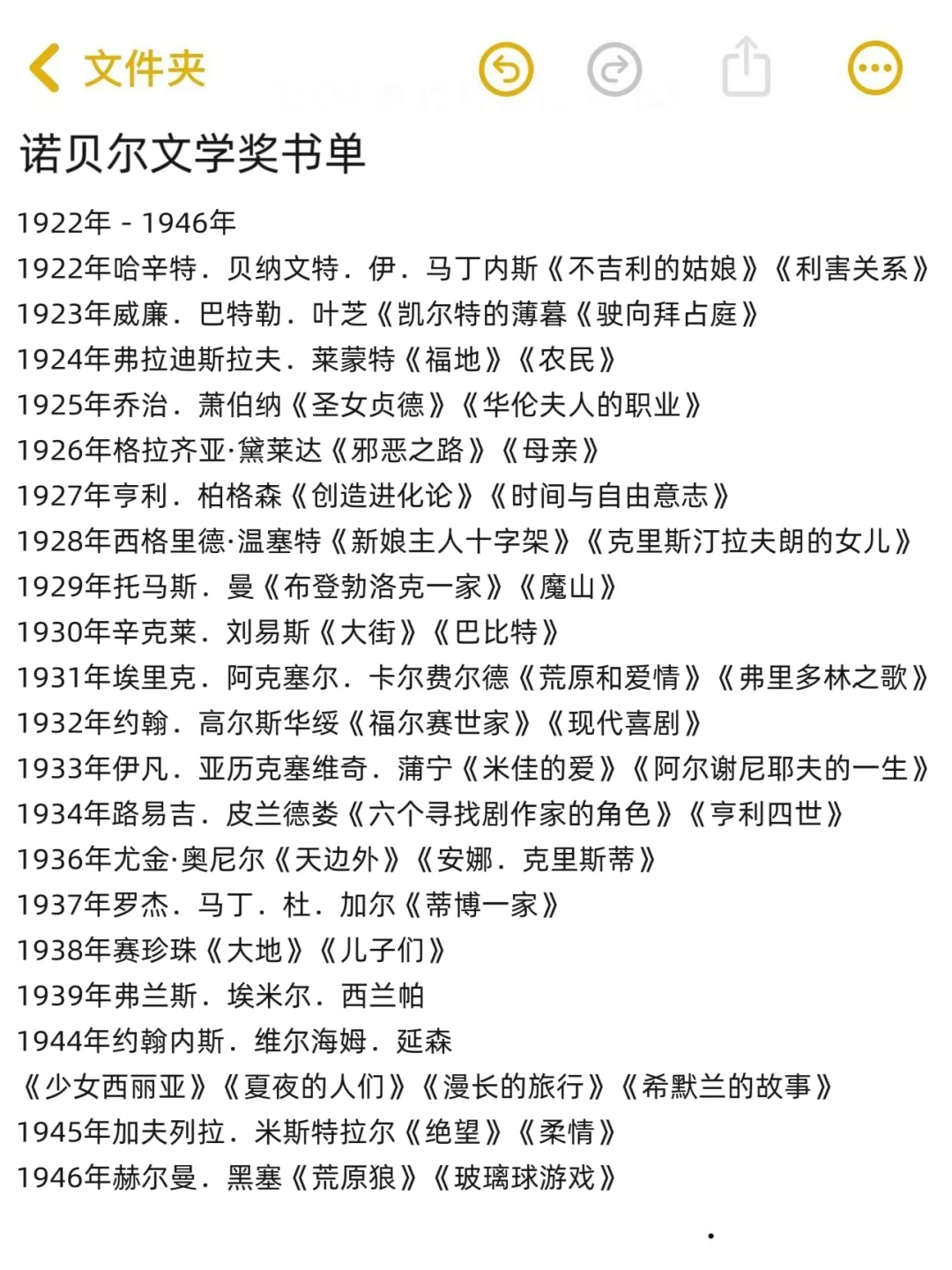 🔥妈耶！诺贝尔文学奖全书单！1917-2024