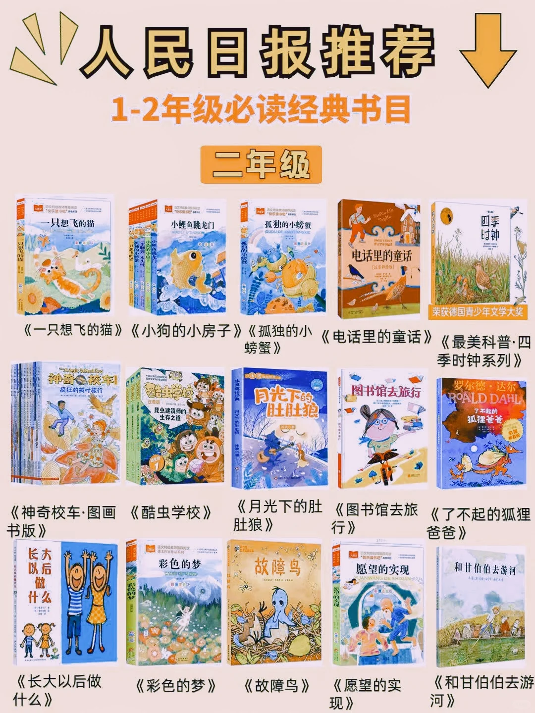 🔥一二年级必读书单，人民日报推荐👍