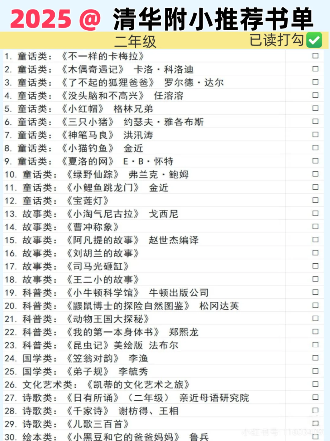 正在努力的小读者请查收书单～～～