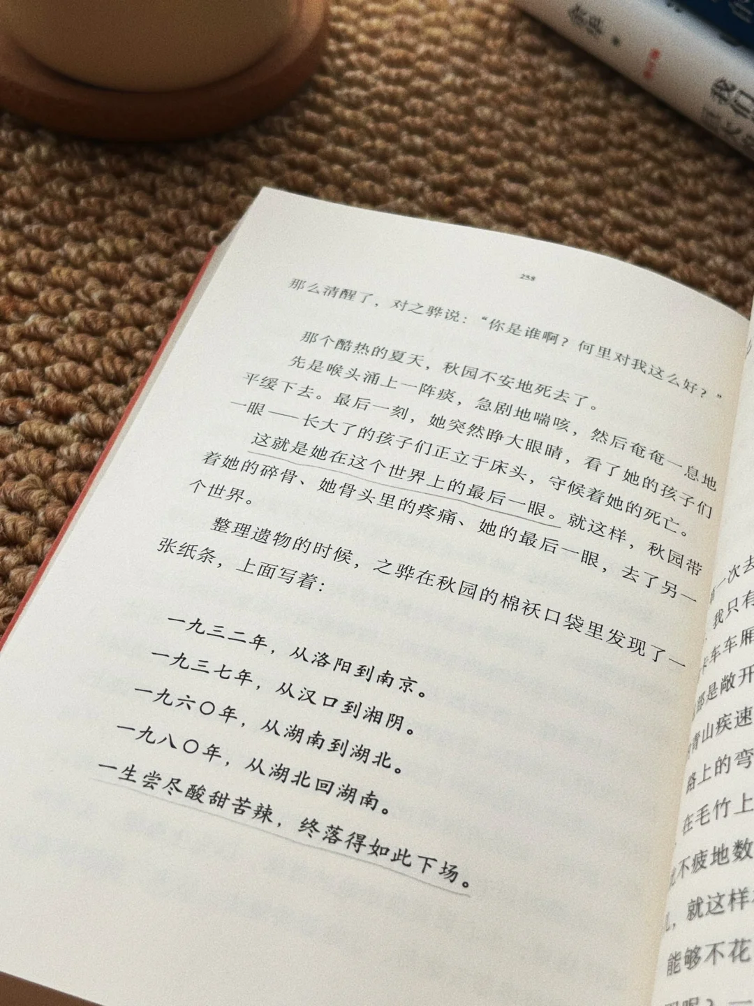 “一生尝尽酸甜苦辣，终落得如此下场。”
