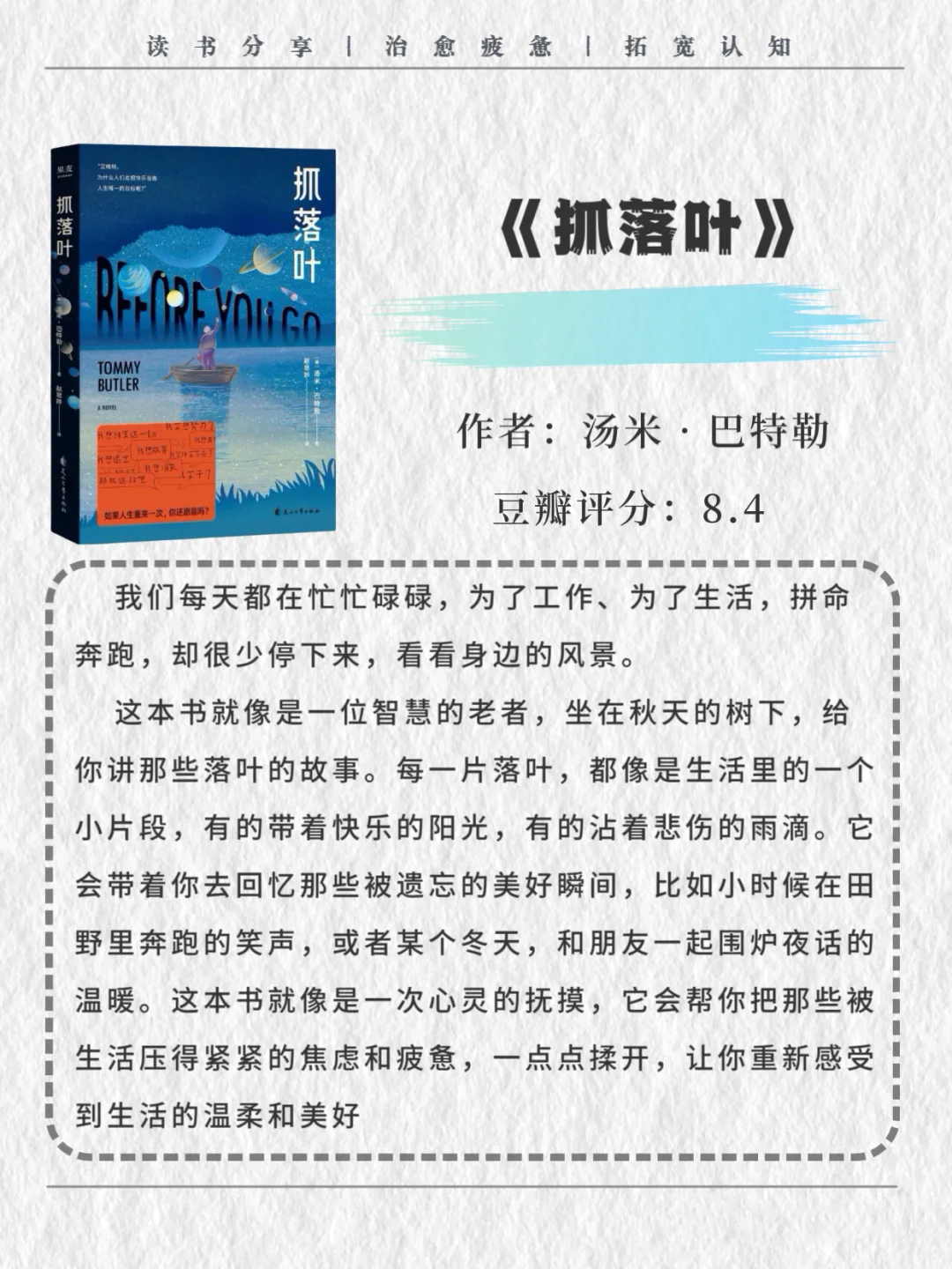 适合下班后窝在沙发上🛋️看的书，慵懒治愈
