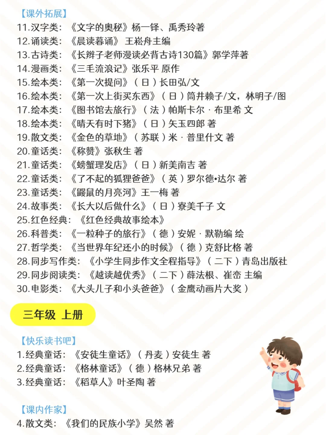 2024最新 | 官方推荐小学生阅读书单