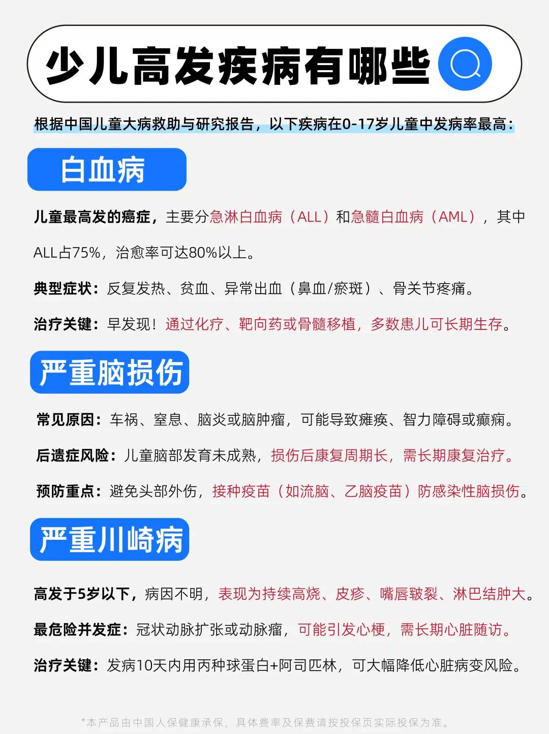 【新手爸妈必看】少儿高发重疾有哪些？