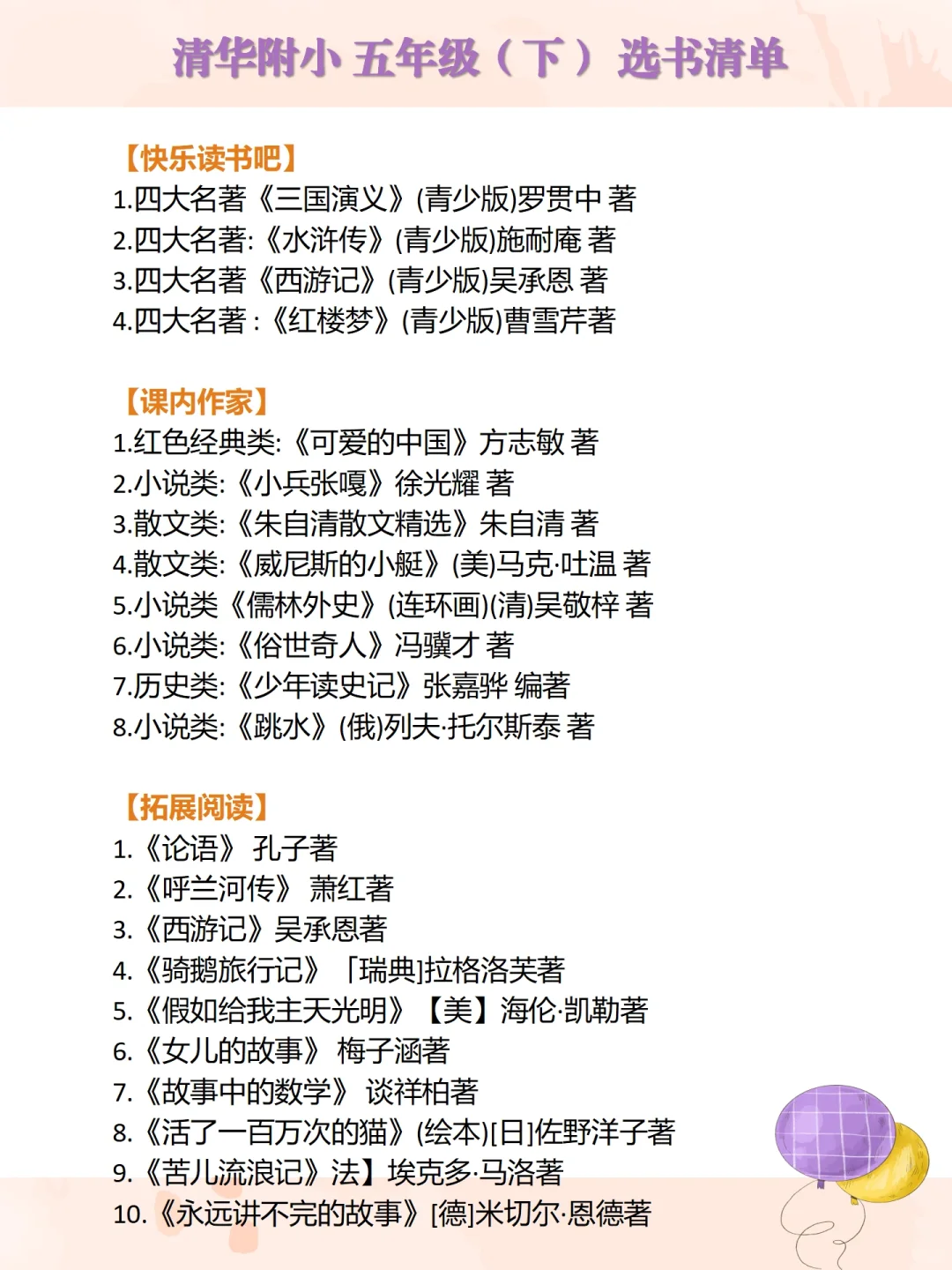 我发现海淀名小1-6年级阅读书单全在这里啦！