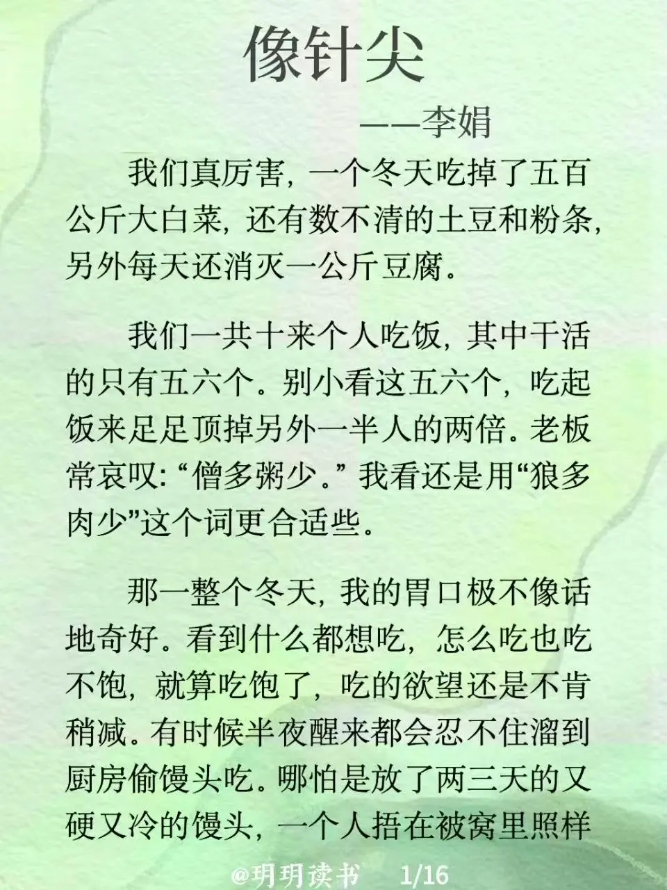 读书｜李娟《像针尖》