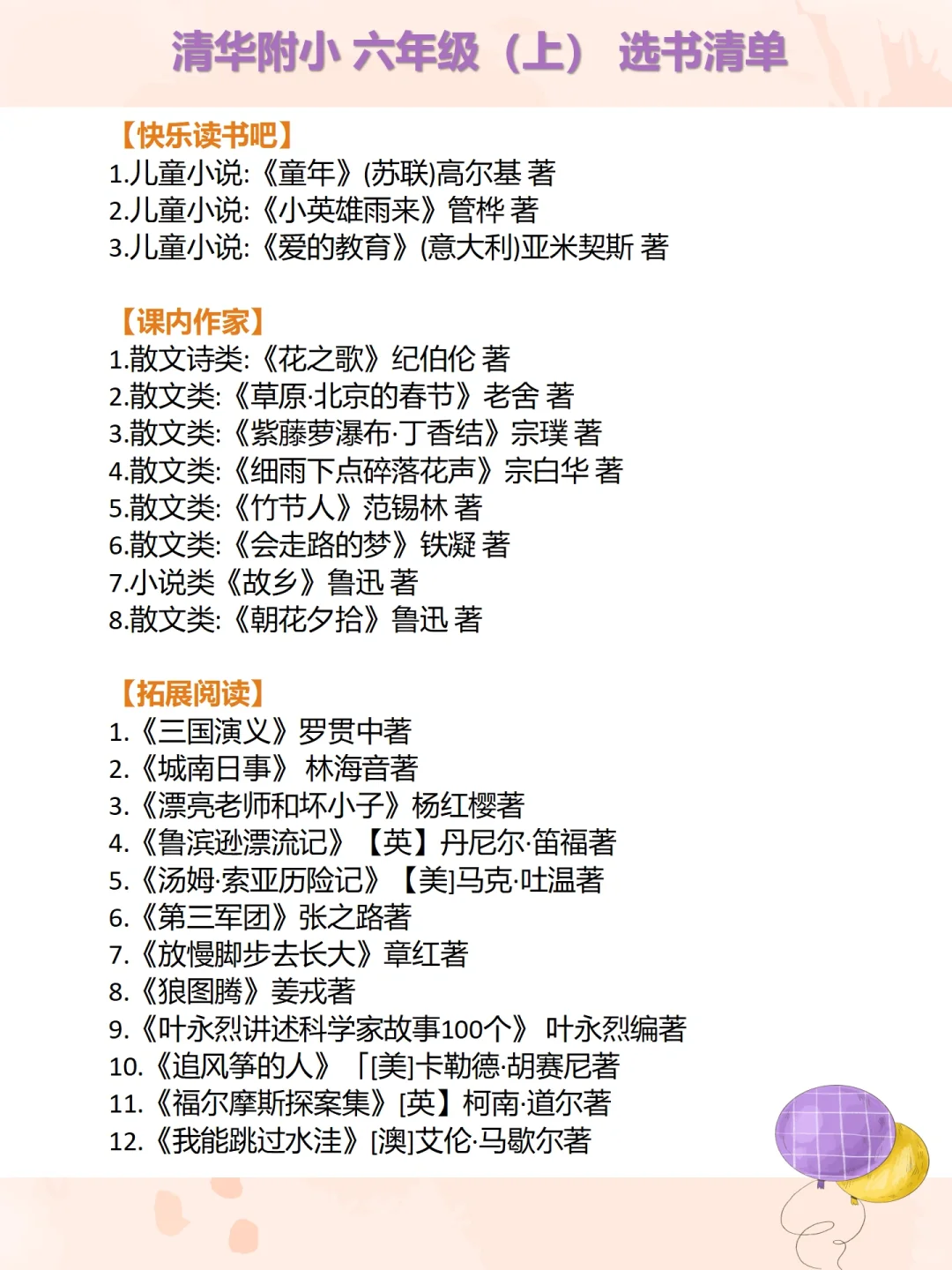 我发现海淀名小1-6年级阅读书单全在这里啦！