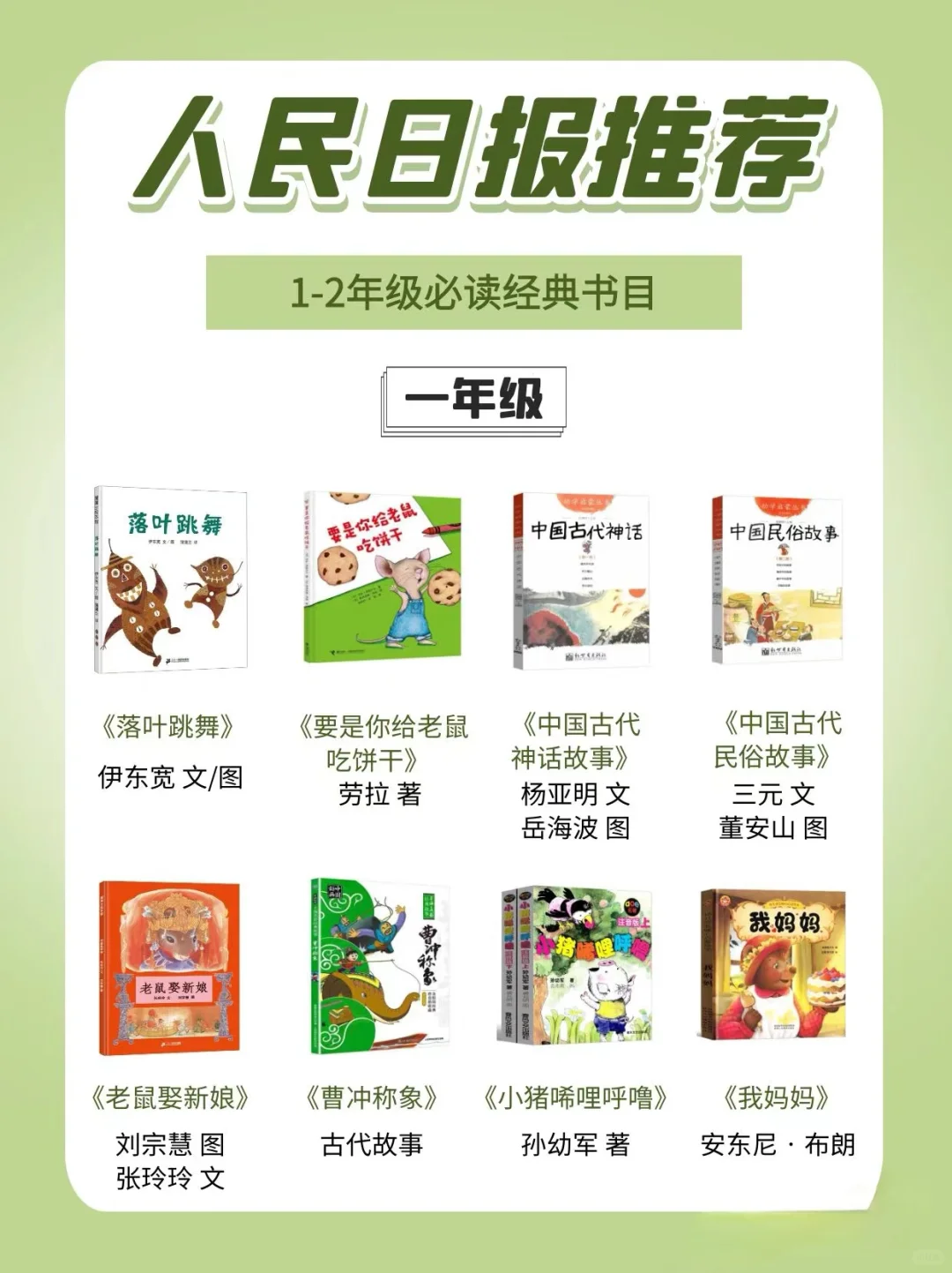 人民日报一二年级儿童必读书单🔥