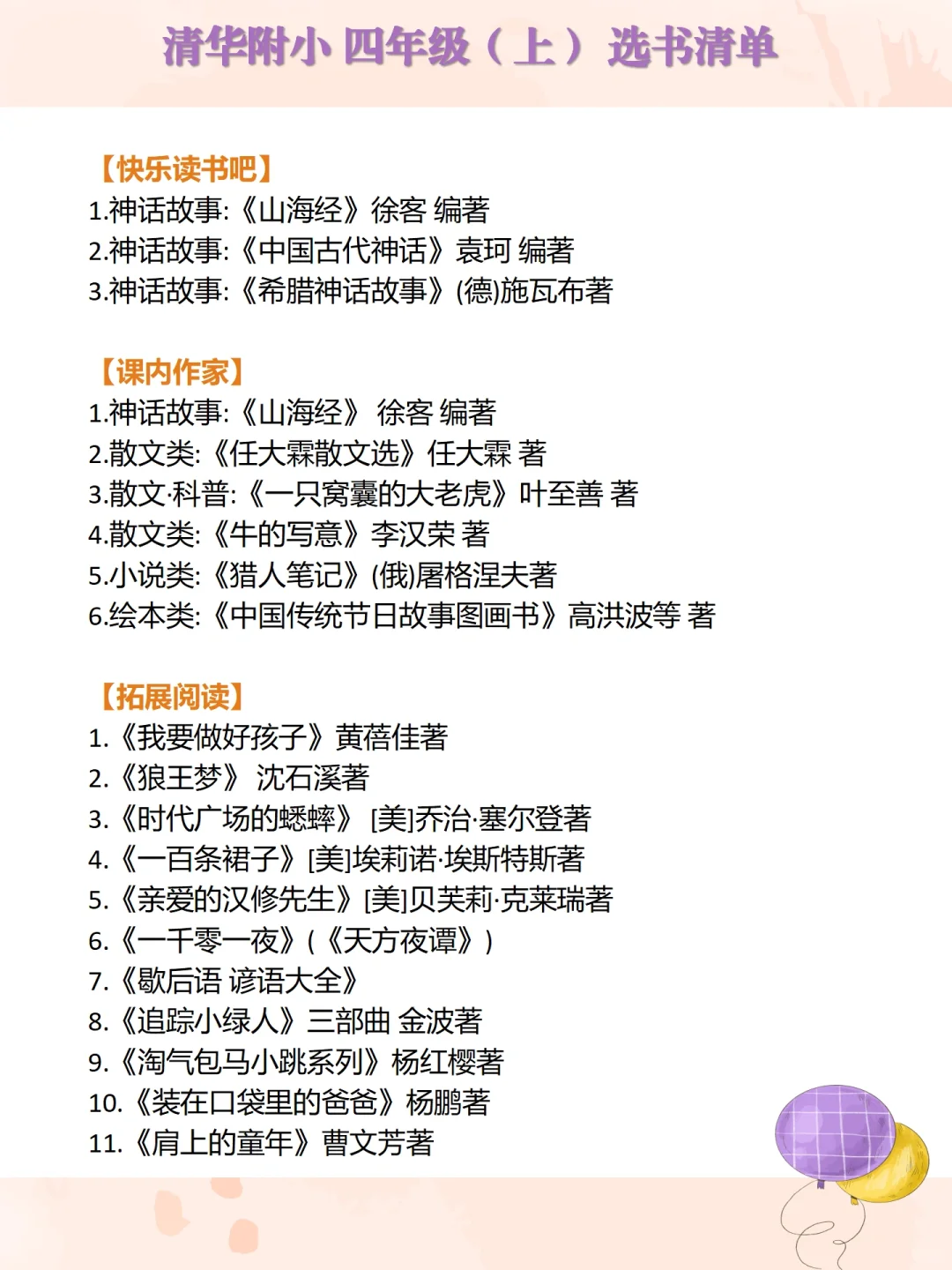 我发现海淀名小1-6年级阅读书单全在这里啦！