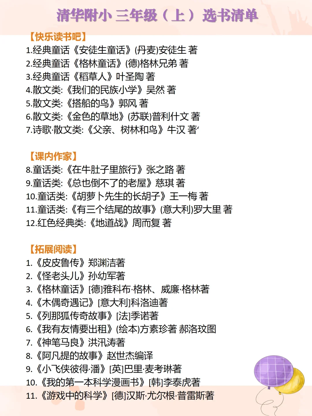 我发现海淀名小1-6年级阅读书单全在这里啦！
