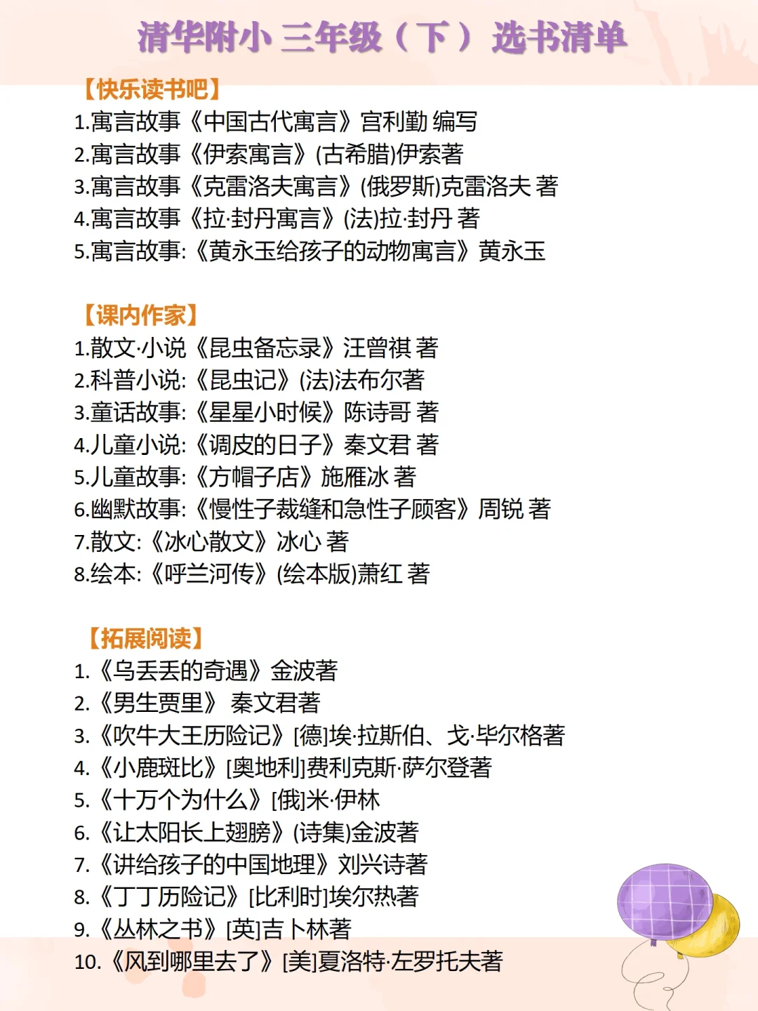 我发现海淀名小1-6年级阅读书单全在这里啦！