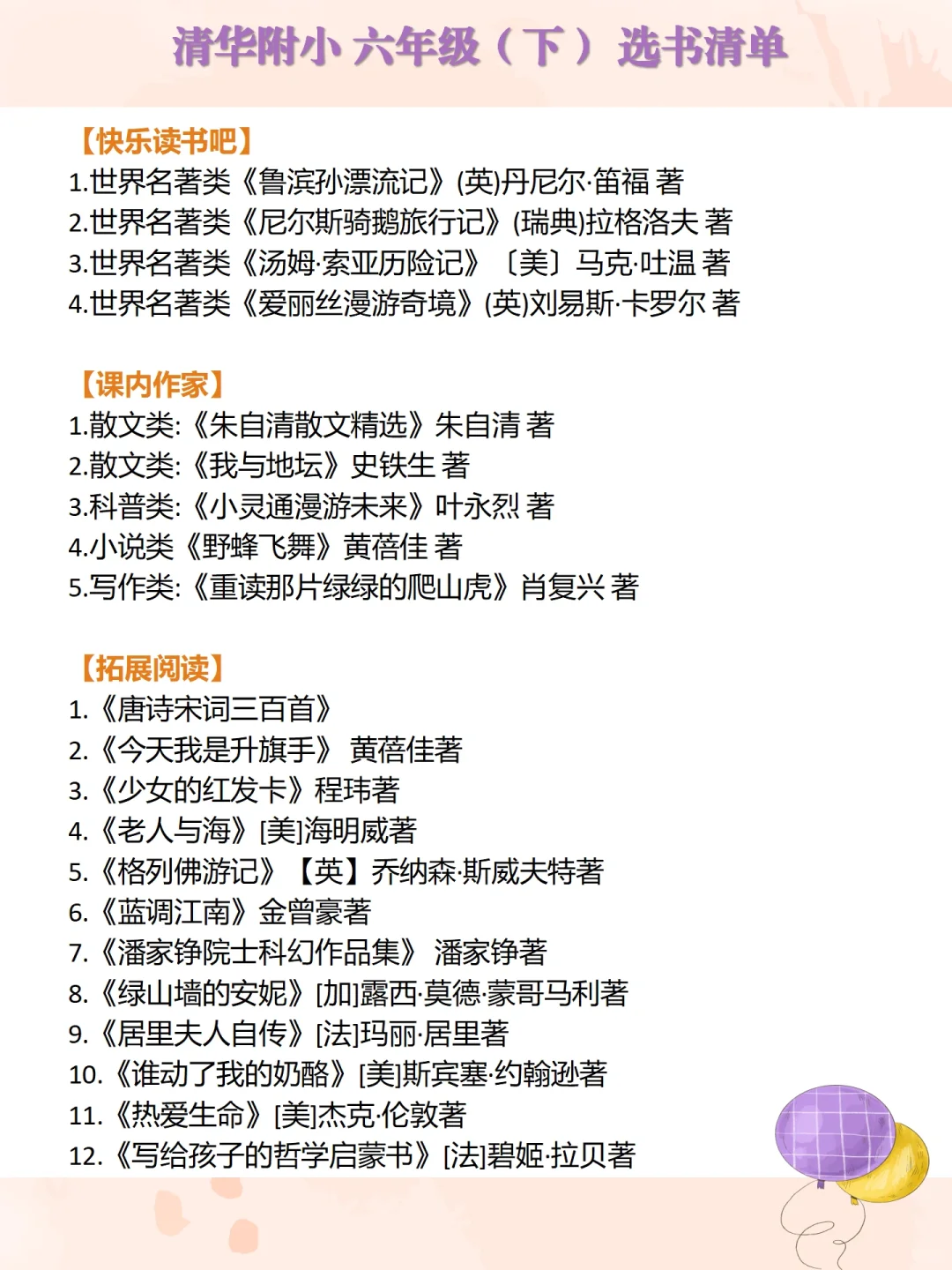 我发现海淀名小1-6年级阅读书单全在这里啦！