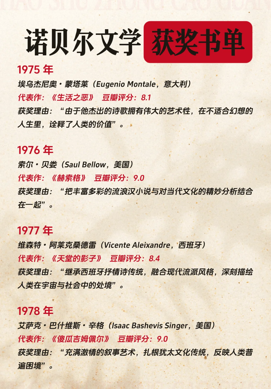 诺贝尔文学奖名单🔥这些经典你读过几本？
