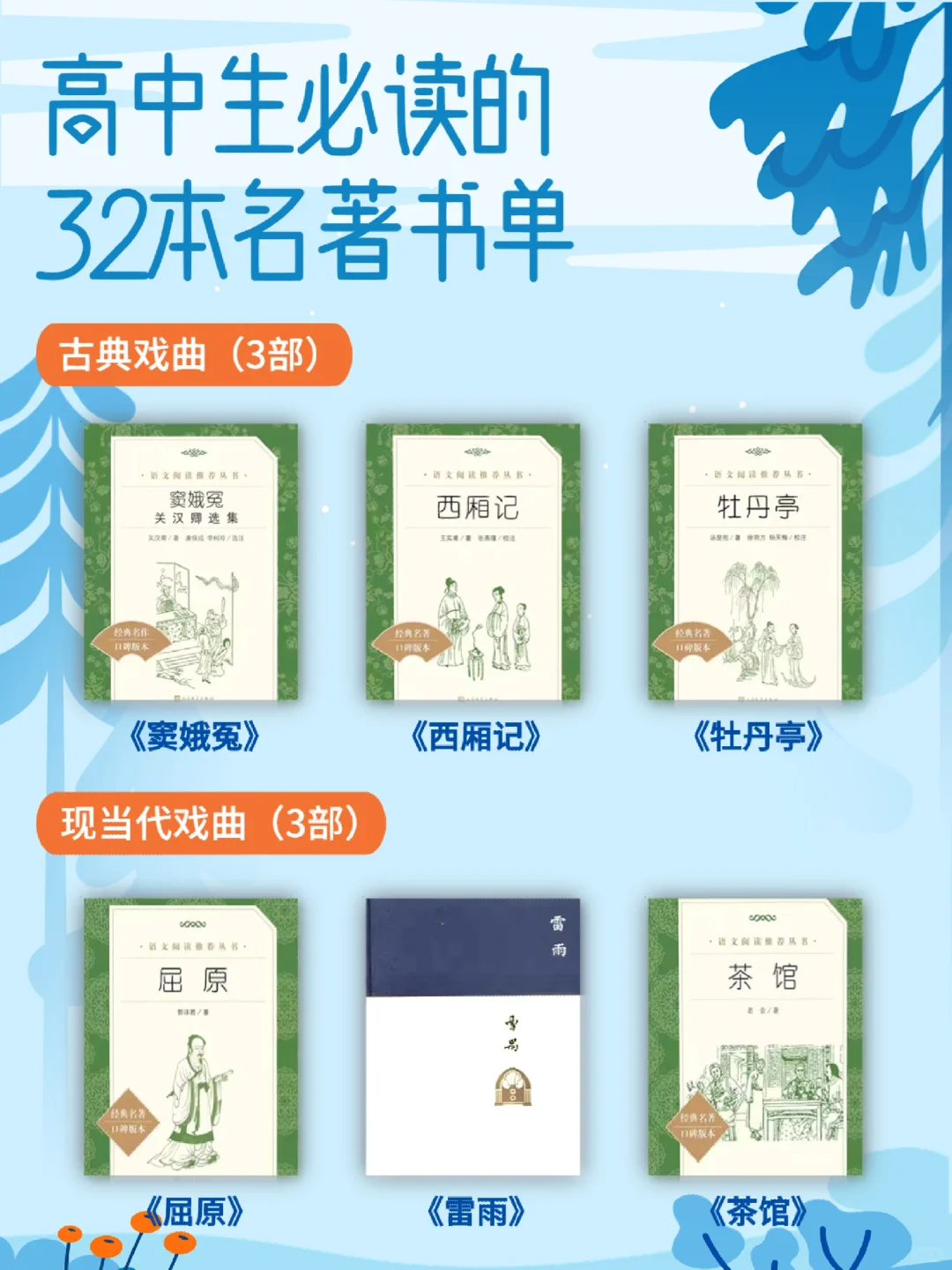 高中生必读的32本名著书单！一定收藏好！