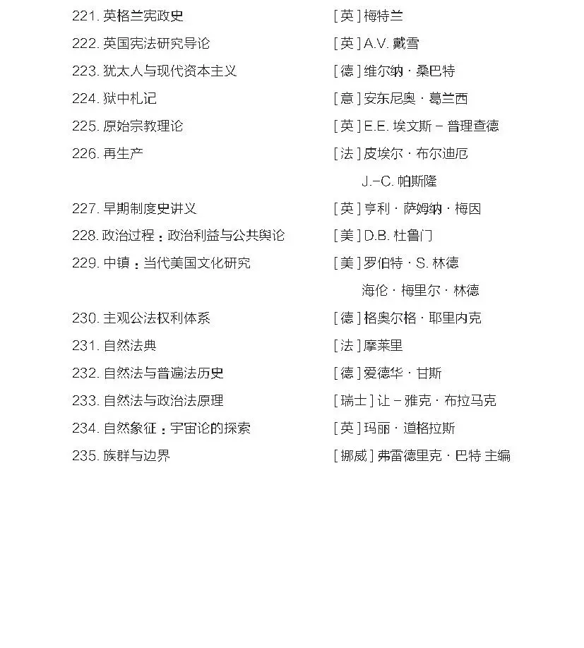 一般人不告诉!汉译名著1000种书目｜政法类