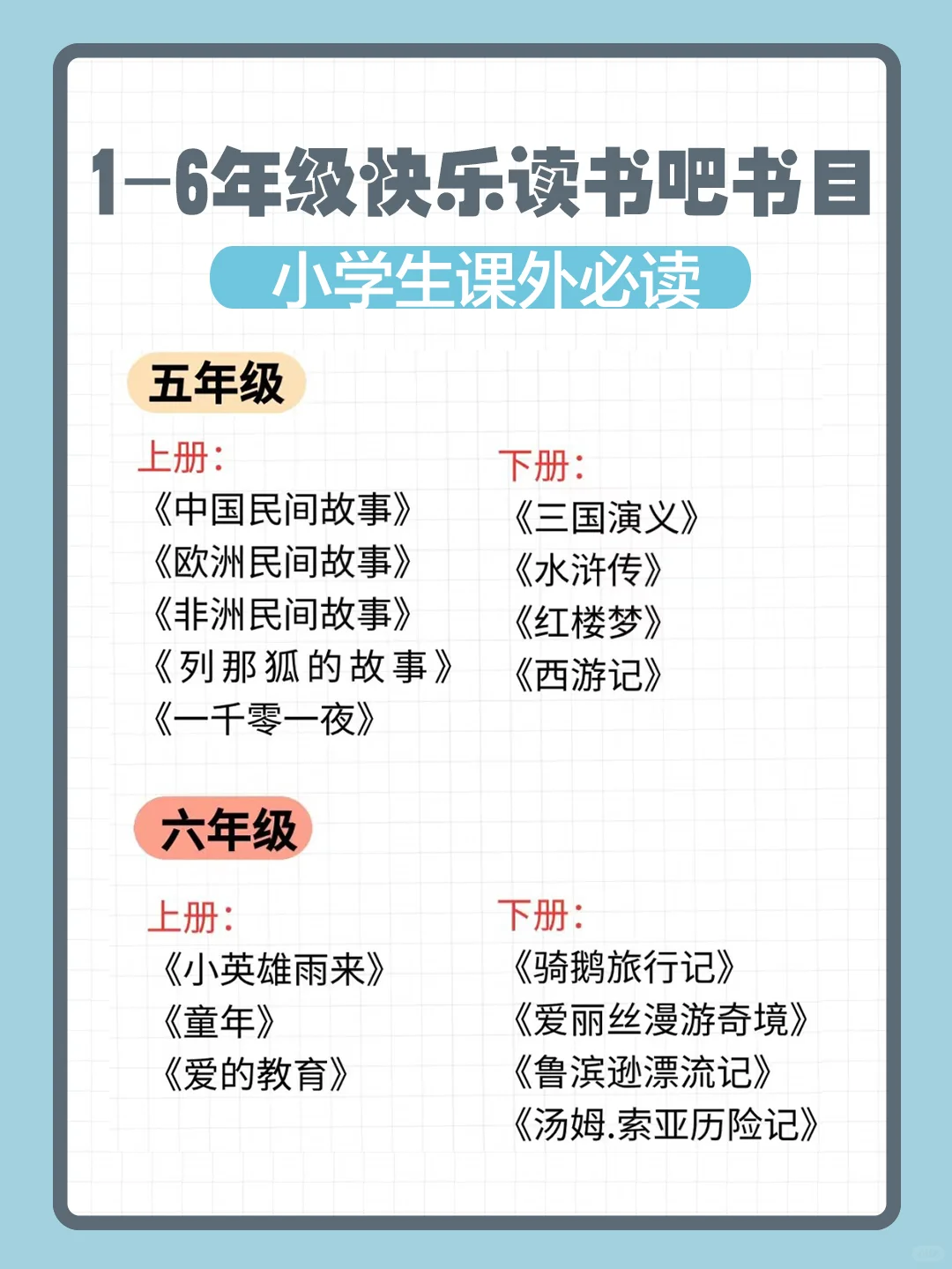 小学生9万阅读量！快乐读书吧推荐书单