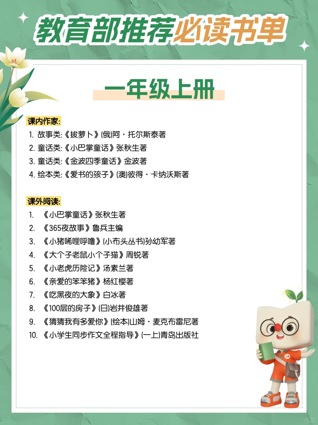 2025年教育部推荐🔥1-3年级必读书单❗