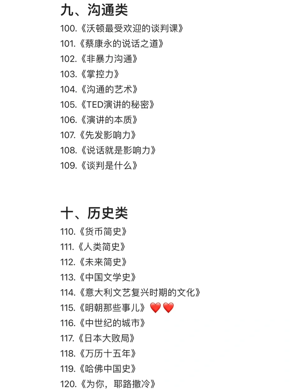 书单推荐| 14大类共154本经典好书